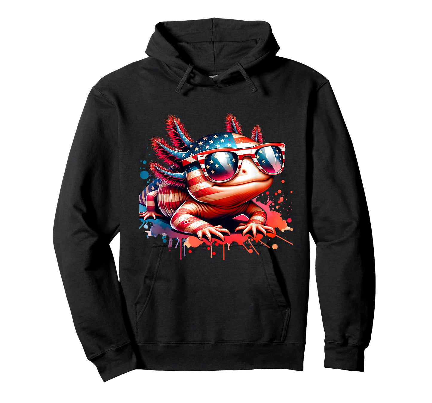 Memorial Day 4th of July Axolotl Independence Day USA Flag T-Shirt