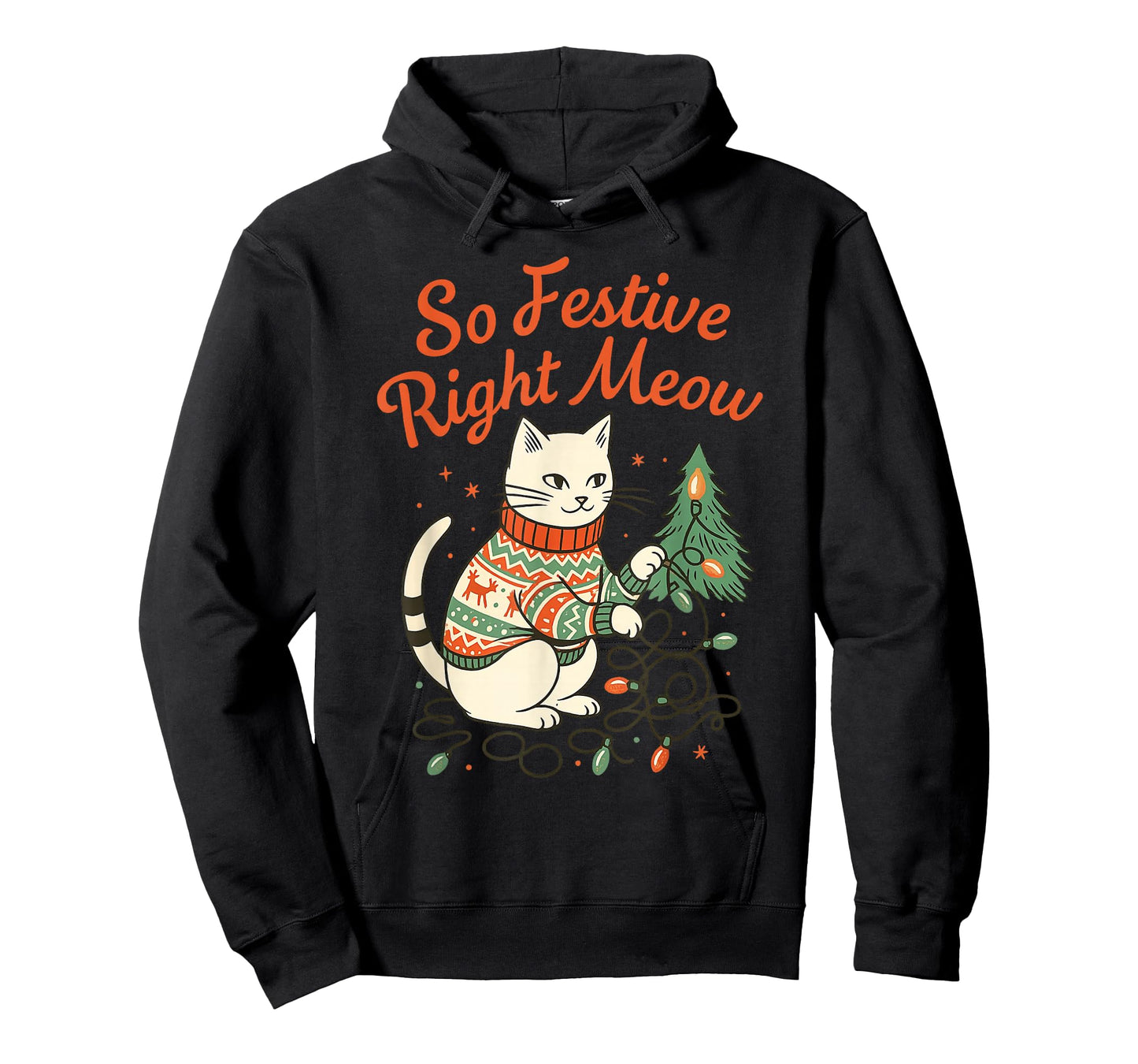 So Festive Right Meow Funny Cat Christmas Santa Holiday T-Shirt