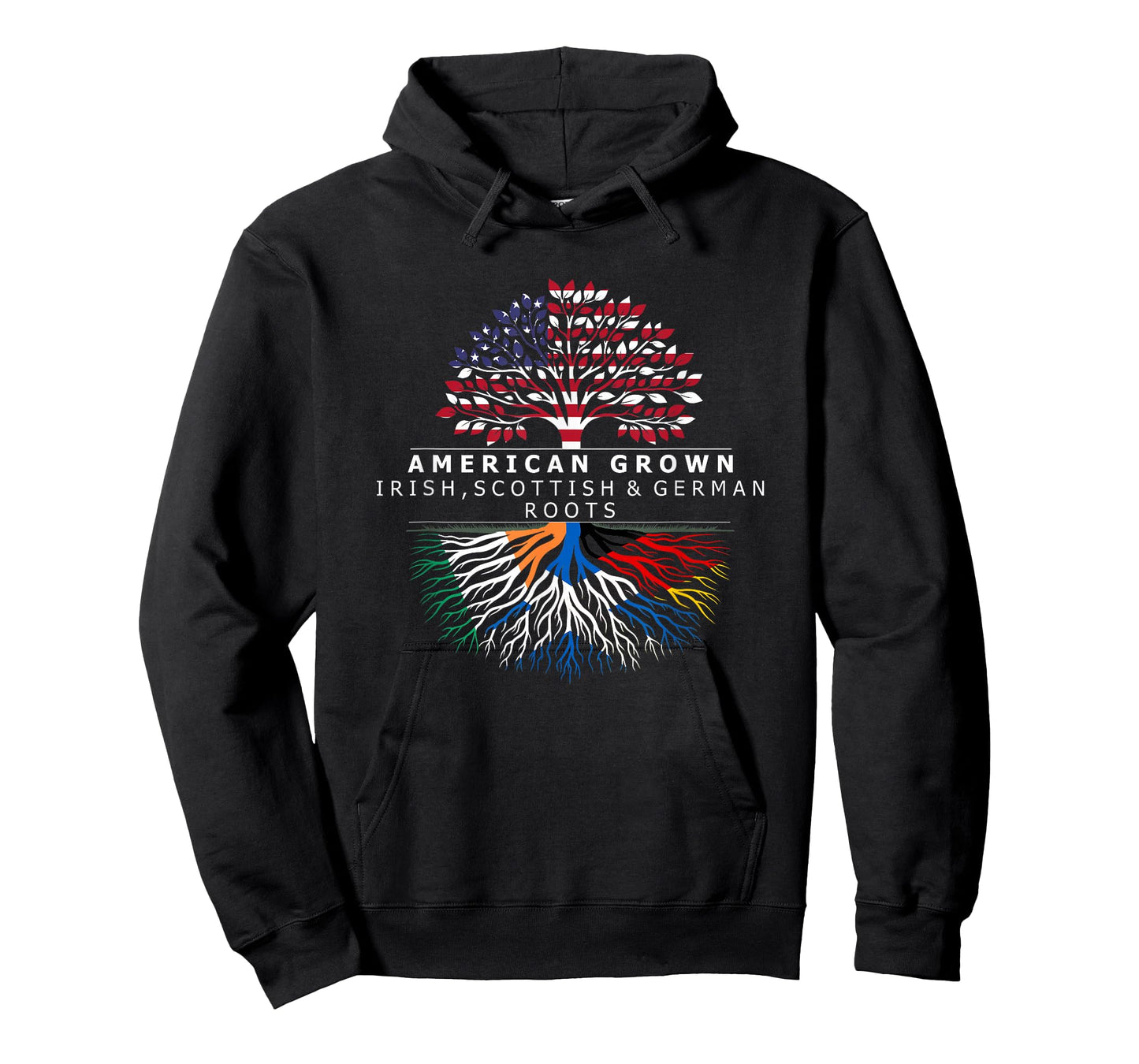 American Grown Flag Heritage Irish Scottish German Roots T-Shirt
