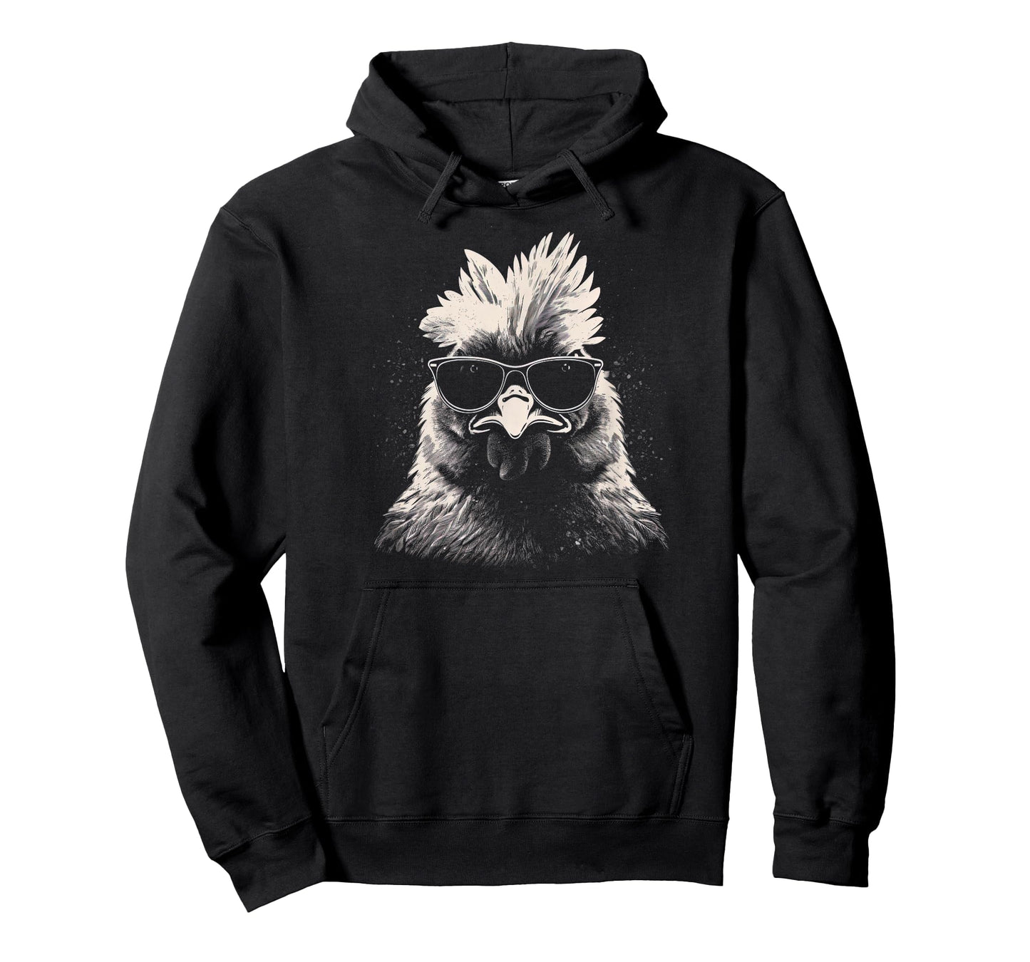 Cool Chicken With Sunglasses Sketch Punk Stencil Rooster T-Shirt