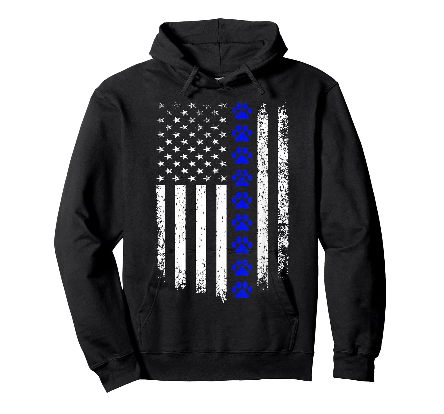 K-9 Unit Thin Blue Line Dog Paw Flag Patriotic Police T-Shirt