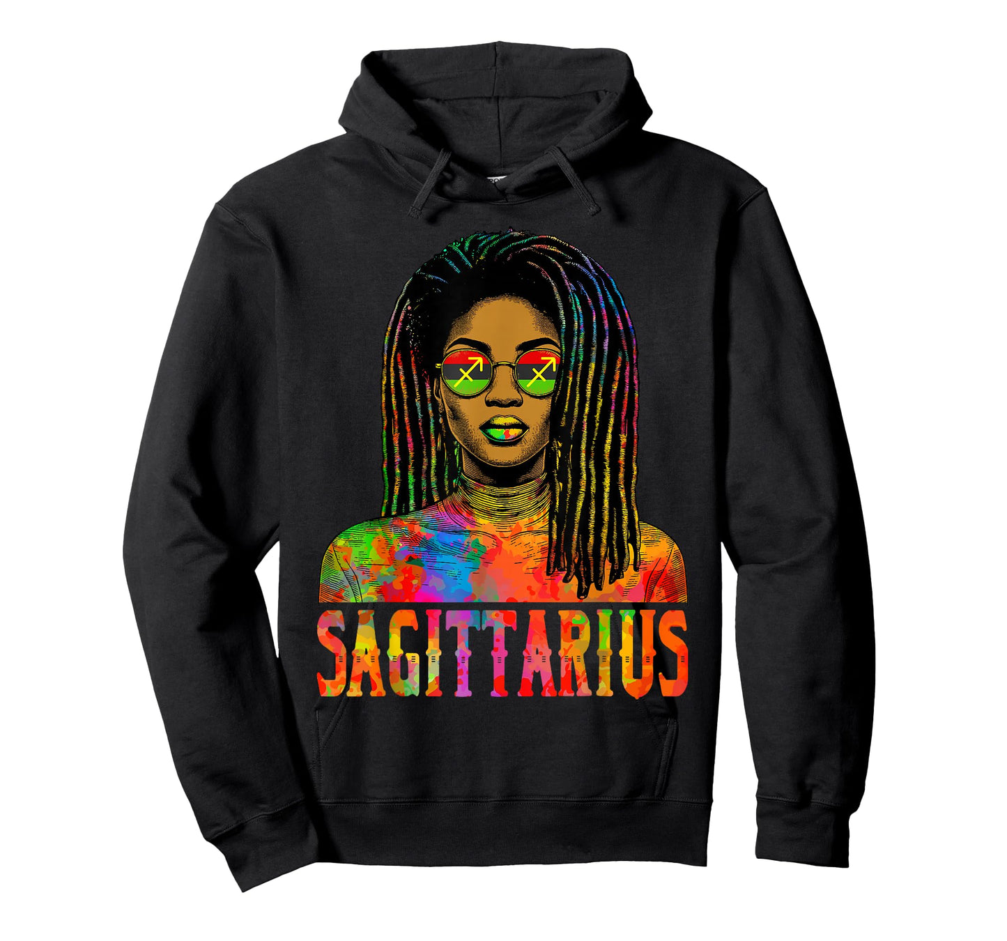 Sagittarius Queen Loc'd Black Woman African Zodiac Birthday T-Shirt