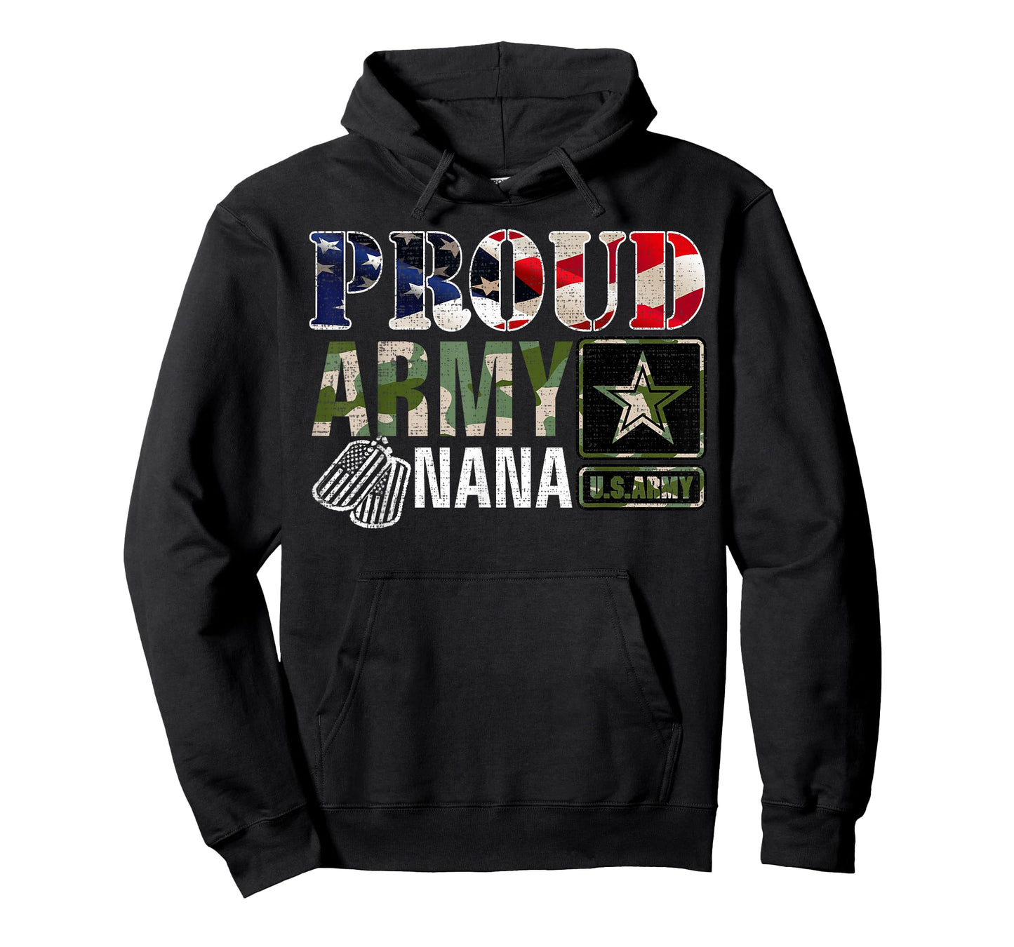 Vintage Proud Army Nana Camo With American Flag Gift T-Shirt