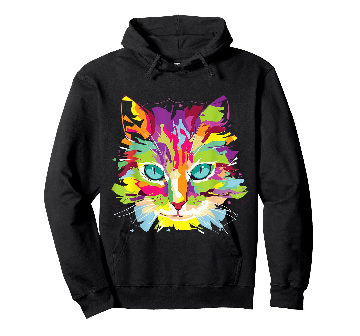 Cat Face Multi-Colored Art Shirt T-Shirt
