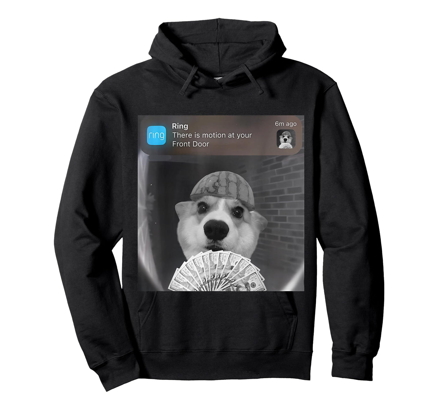 Ring There is Motion at Your Front Door Funny Meme Cute Dog T-Shirt