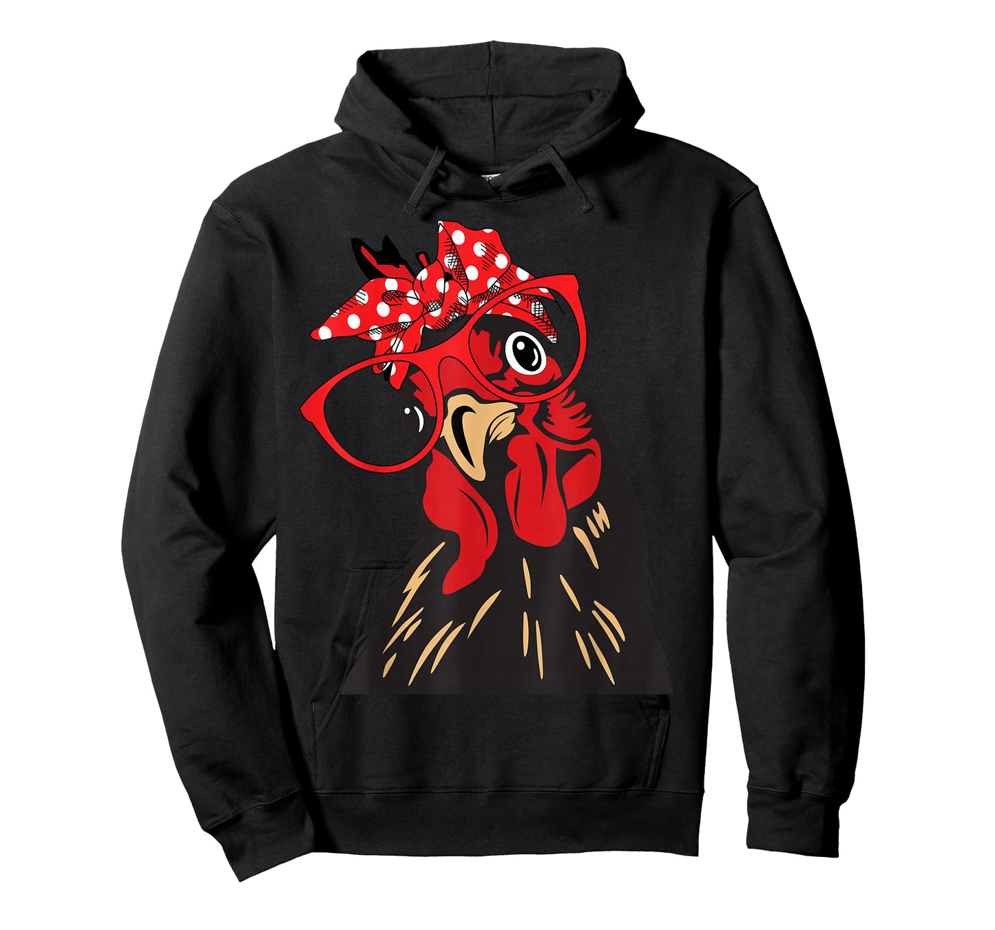 cute Women Girl Chicken With Bandana Headband and Glasses T-Shirt