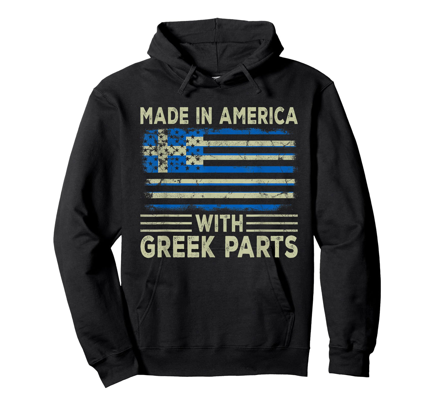 Made in America with Greek Parts US Greece Flag T-Shirt