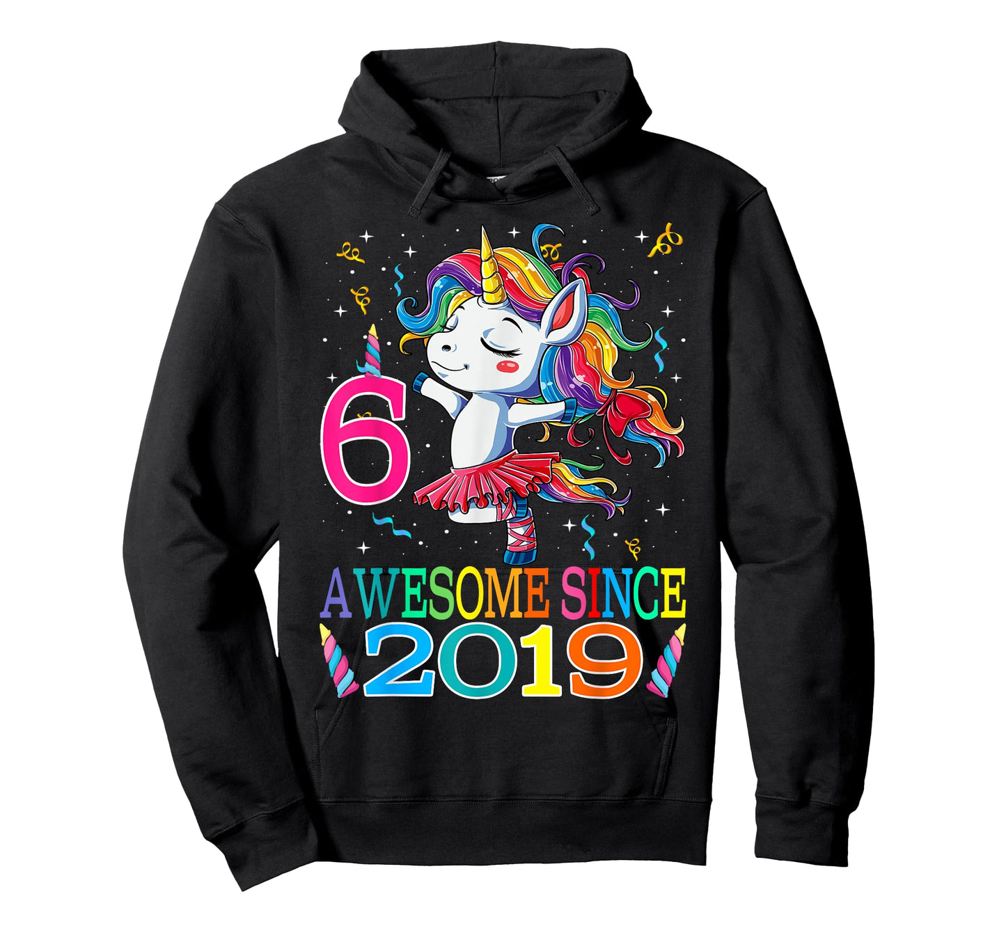 Dancing Unicorn 6 Year Old 6th Birthday Girl Unicorn Party T-Shirt
