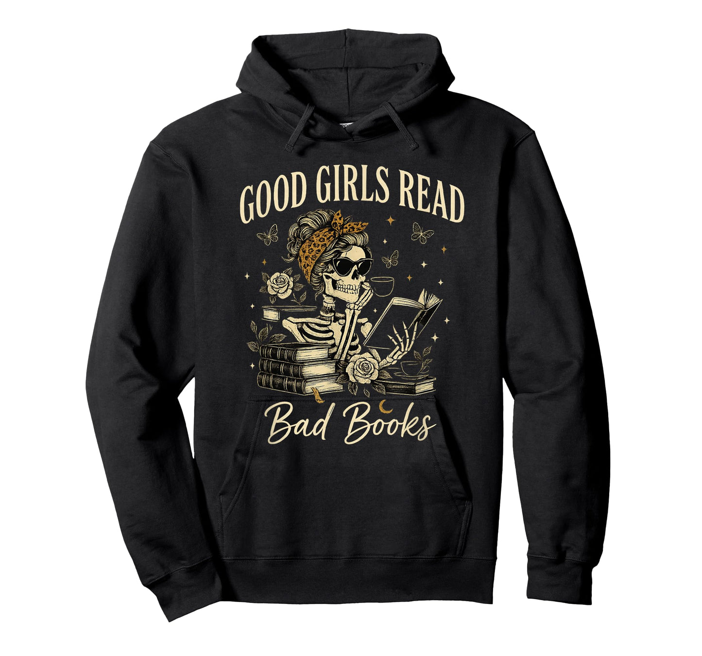 Good Girls Read Bad Books Vintage Skeleton Reader T-Shirt