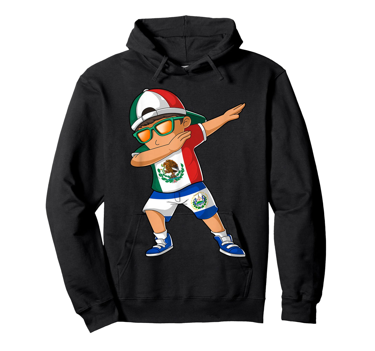Half Mexican Half Salvadoran Boy Mexico El Salvador Flag T-Shirt