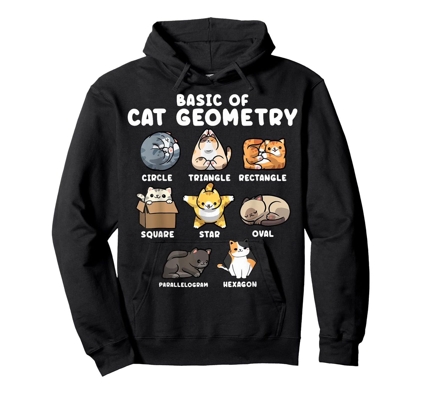 Cat Geometry Math Funny Cat Shapes Design for Cat Lovers T-Shirt