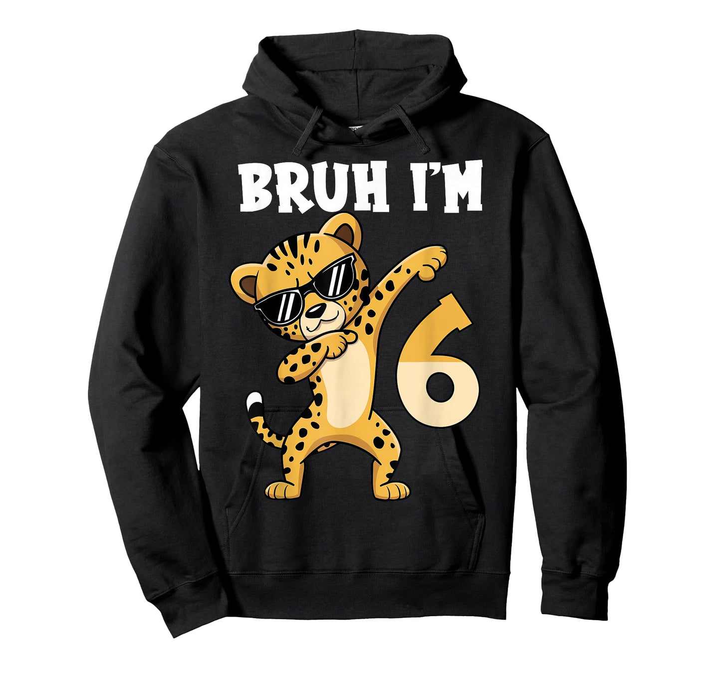 Bruh I'm 6 Years Old Dabbing Cheetah 6th Birthday Boy Kids T-Shirt