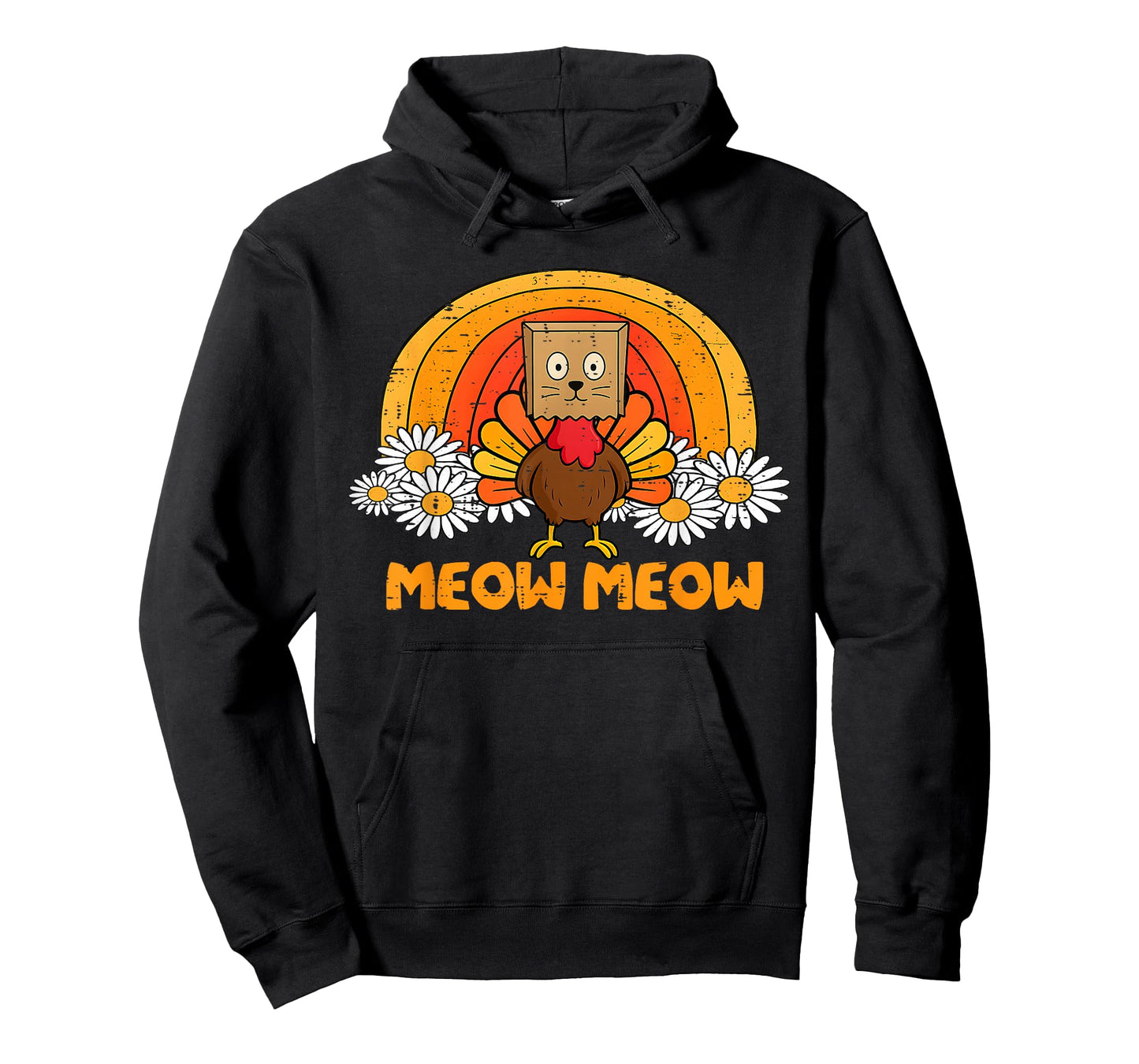 Turkey Cat Meow Funny Thanksgiving Men Women Boy Girl Kids T-Shirt
