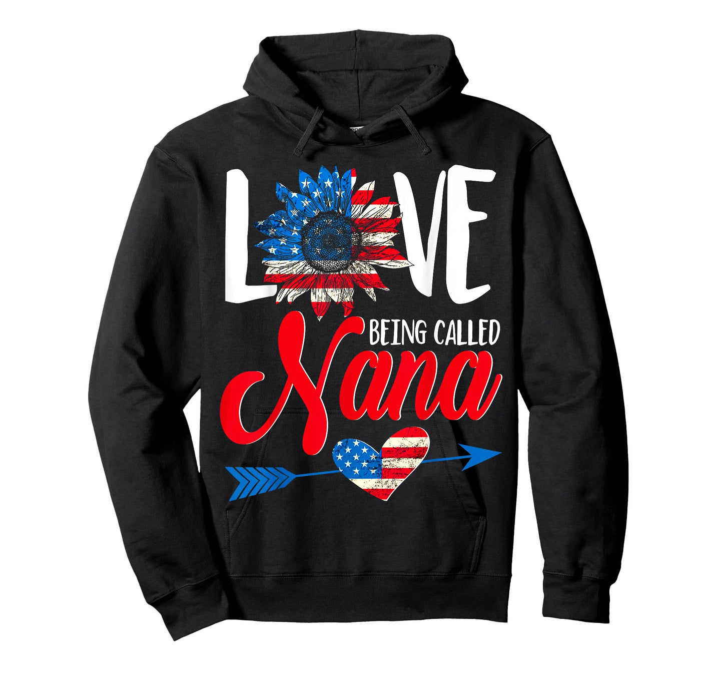 I Love Being Called Nana Sunflower American Flag July 4th T-Shirt