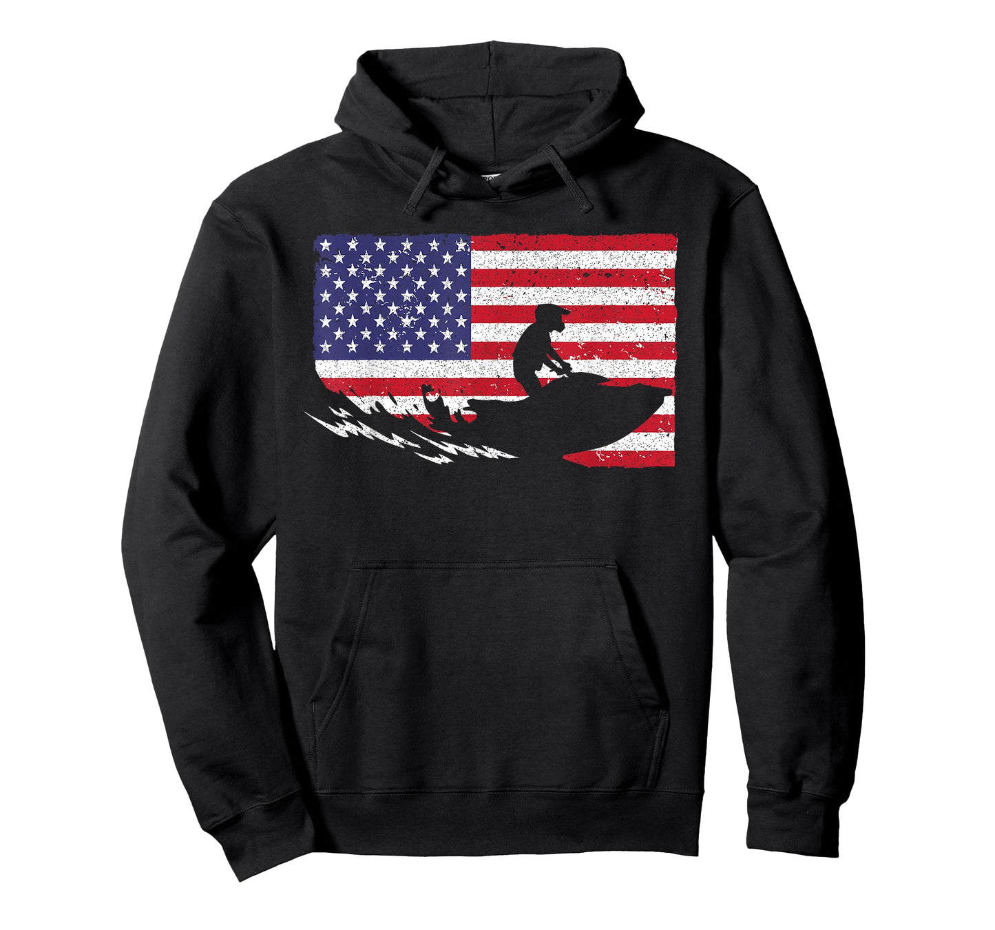 Cool Jet Ski For Men Women Skiers US American Flag Skiing T-Shirt