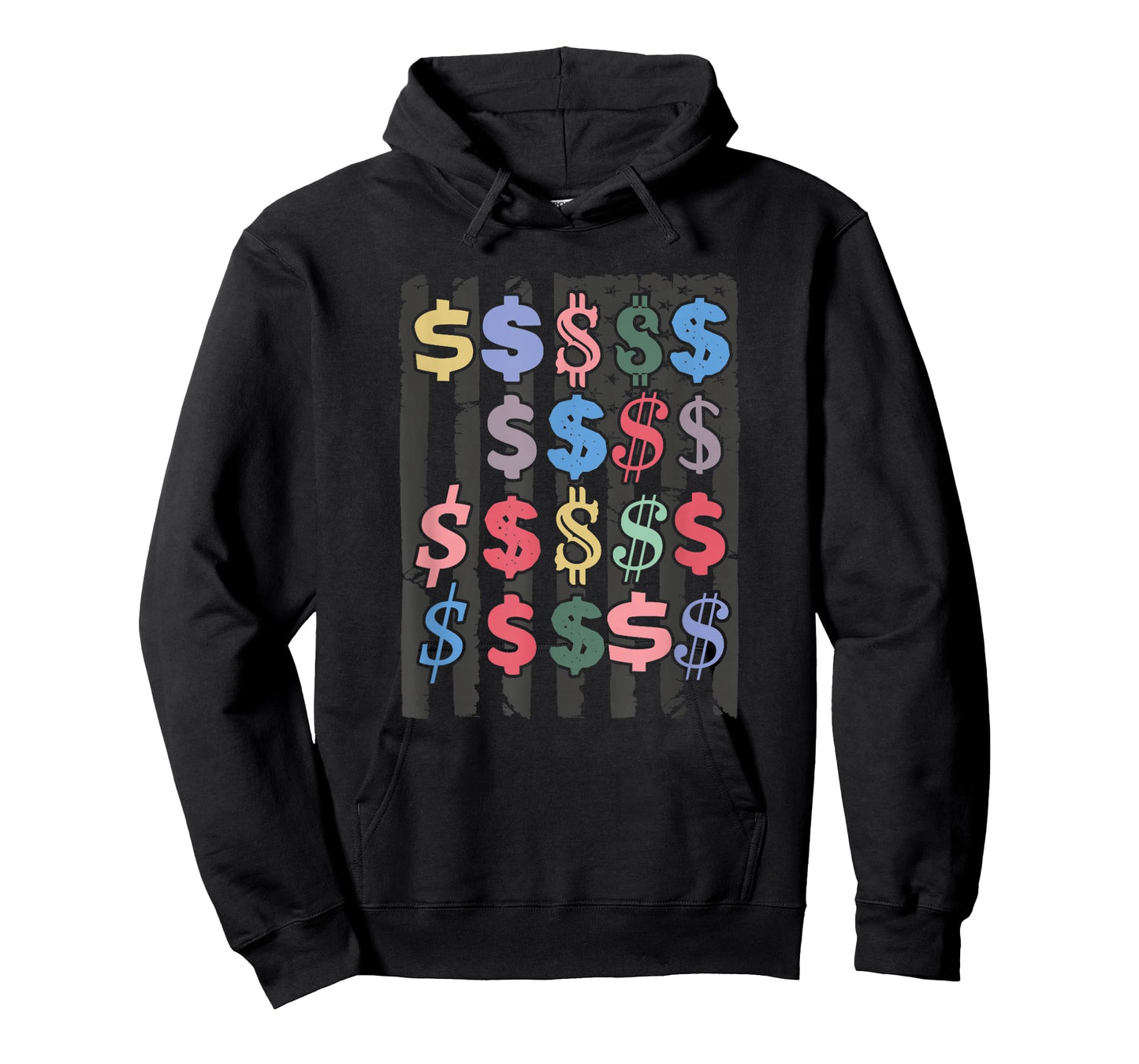 Colorful USA Dollar Sign Tshirt - Novelty Dollar Design T-Shirt