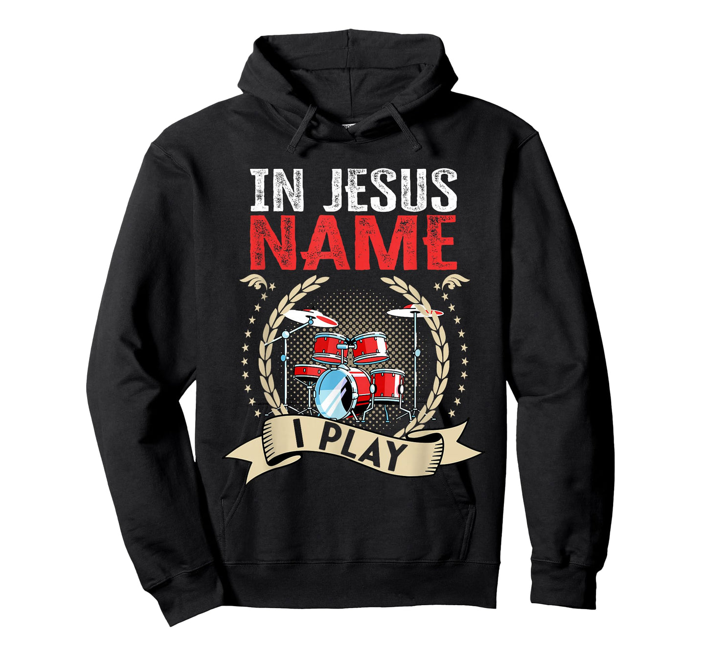 In Jesus Name I Play Christian Church Music Drums Player T-Shirt