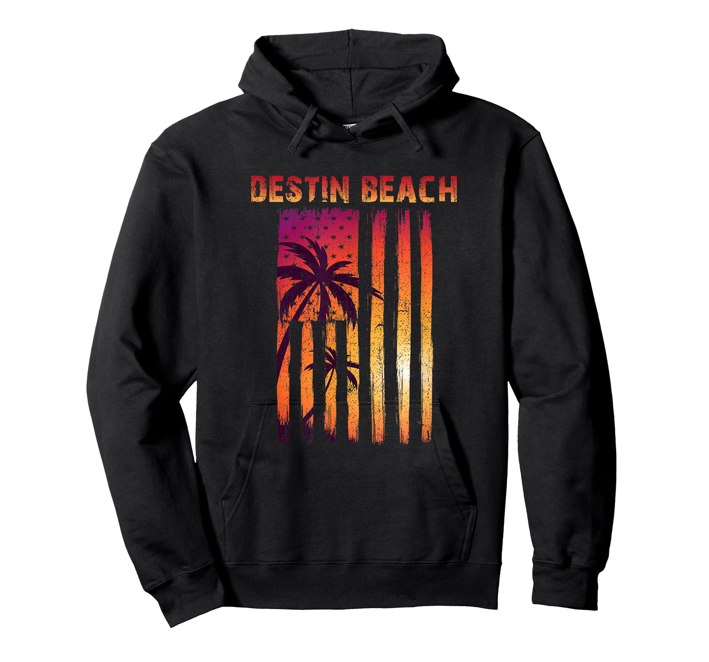 Vintage Destin Beach, Florida Patriotic Flag T-Shirt