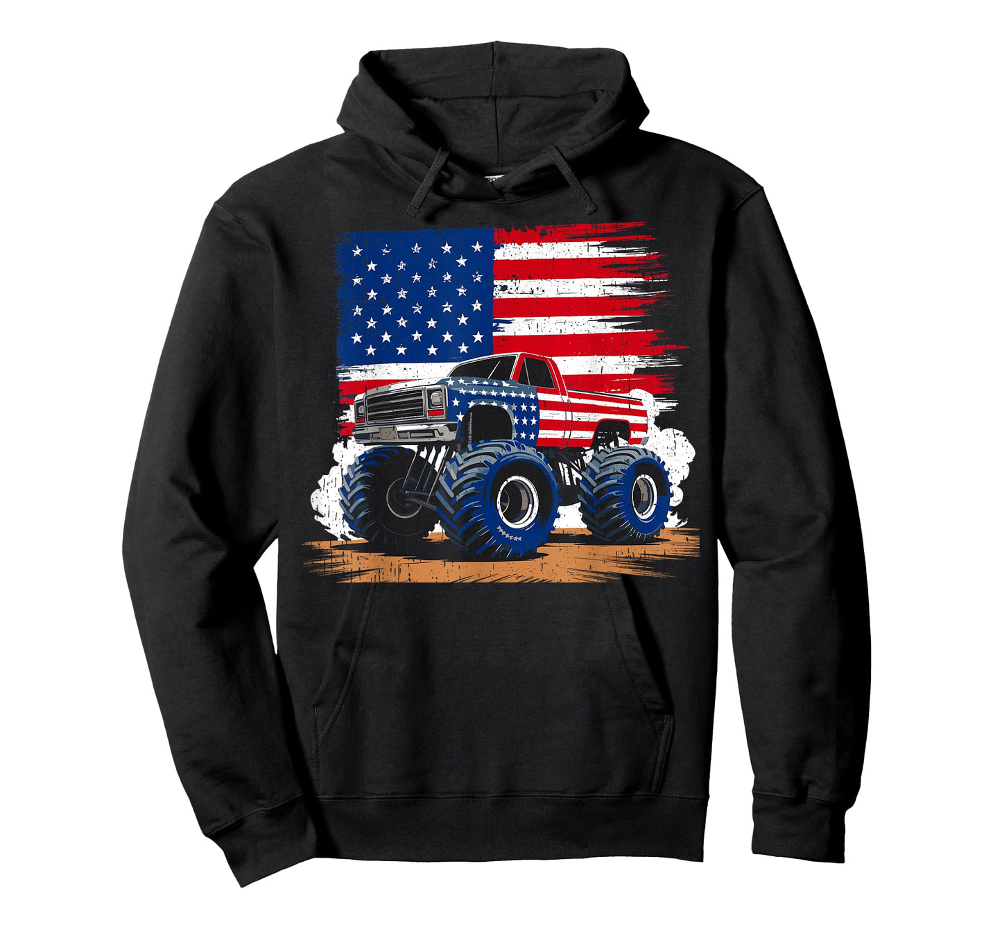 USA T Shirt Monster Truck USA Flag American Retro T-Shirt