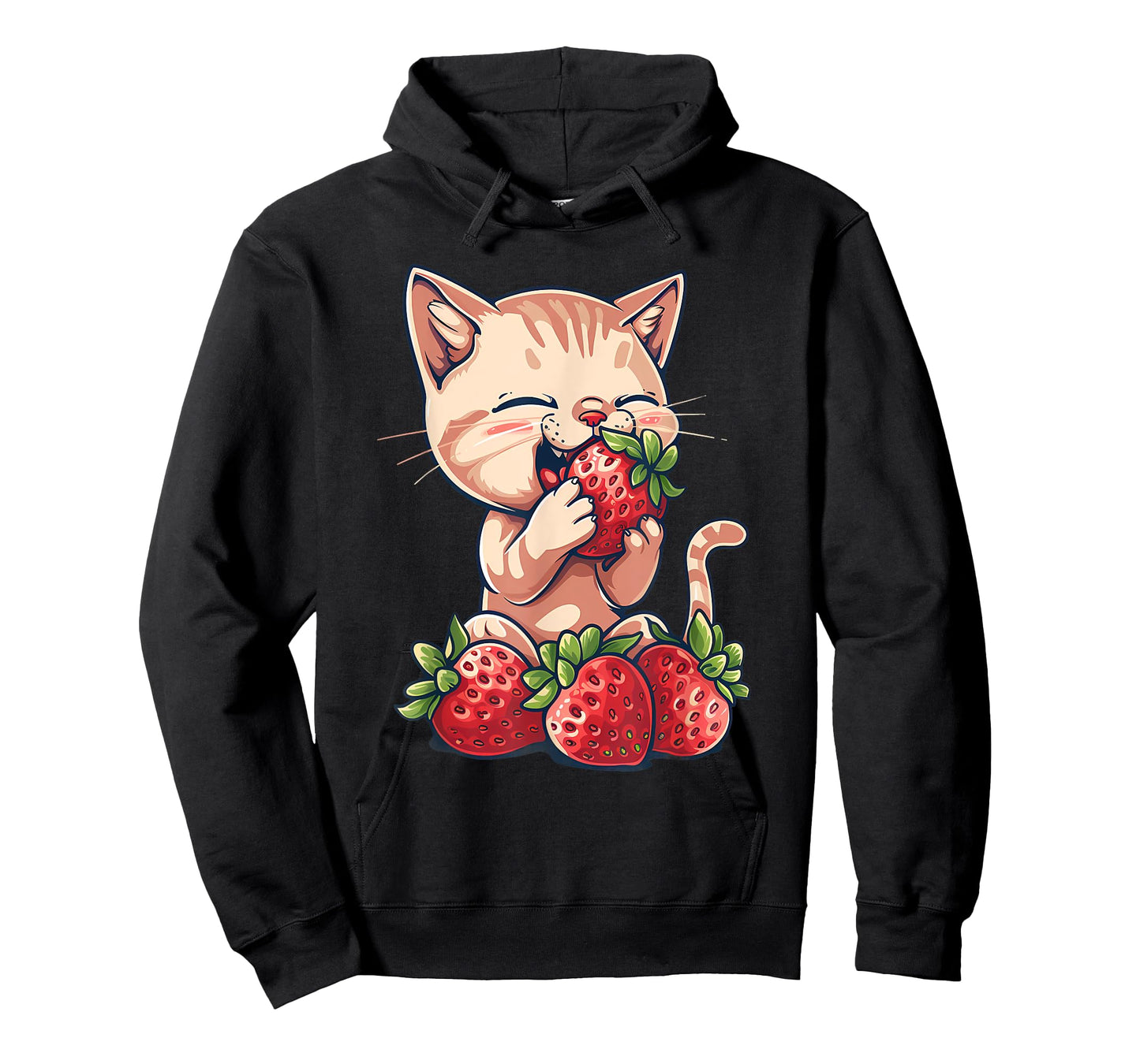 Strawberry Cat Watercolor Strawberry Fruit Cat Drawing Men Women Girls Kids T-Shirt