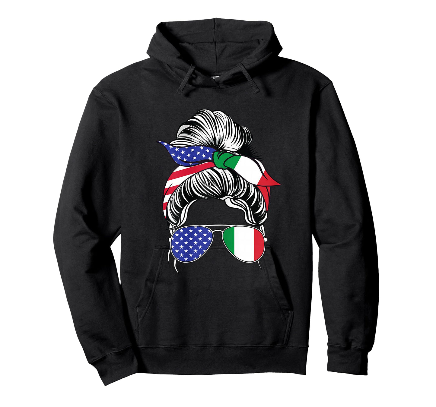 Italian Girl Italy Flag Woman USA American Patriotic Strong T-Shirt