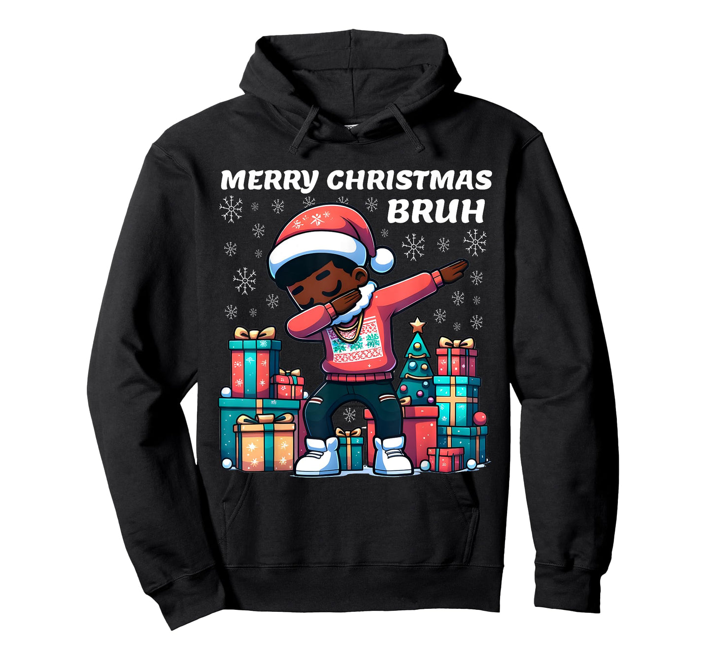 Dabbing Black Boy Merry Christmas Bruh African American Boys T-Shirt