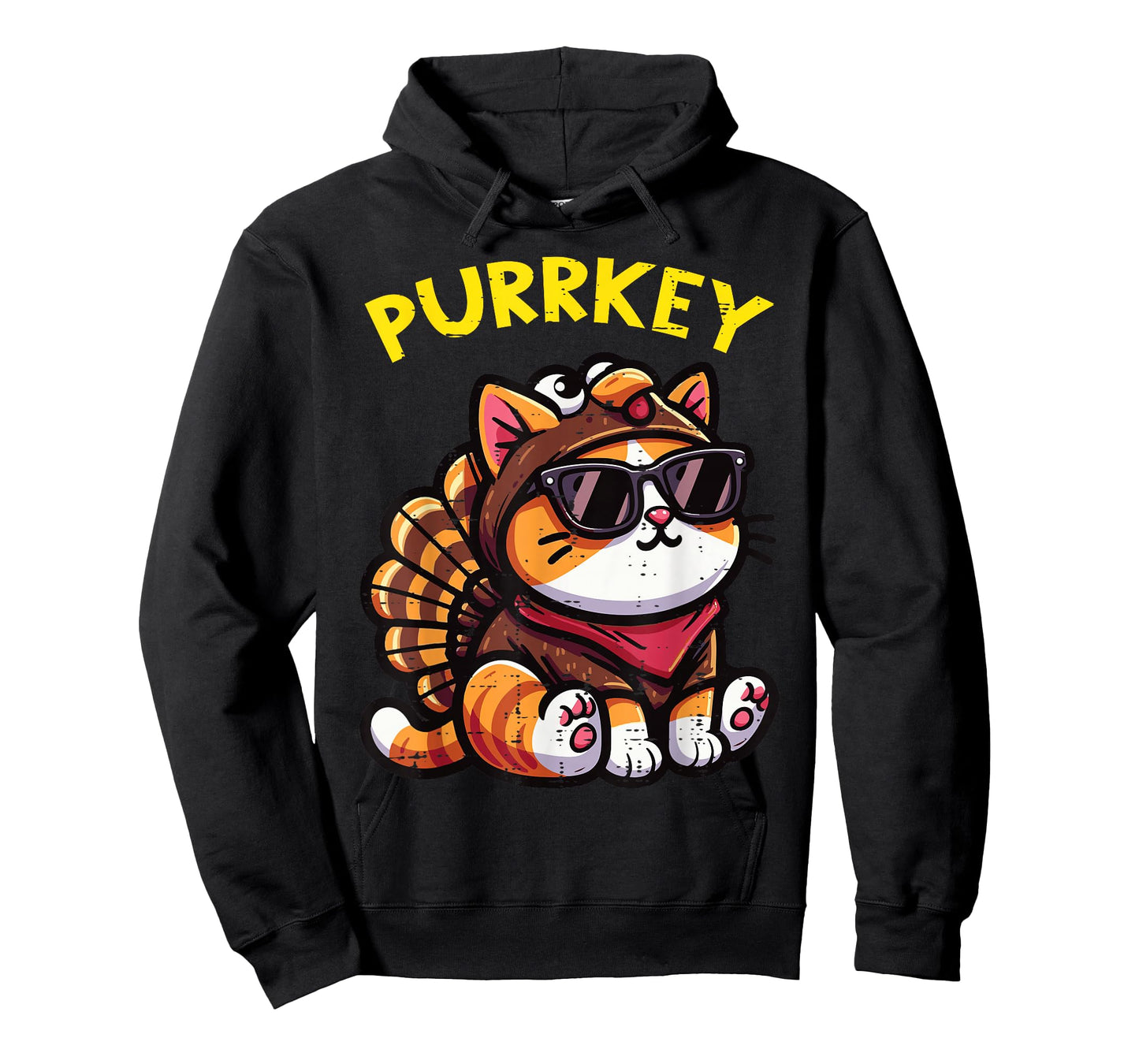 Thanksgiving Cat Turkey Purrkey Fall Women Girls Kids Men T-Shirt