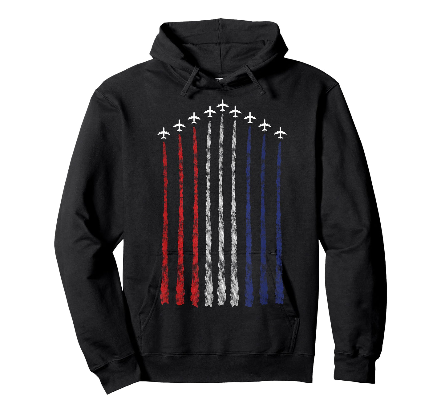 American Flag USA Fighter Jet Con Trail T-Shirt Small