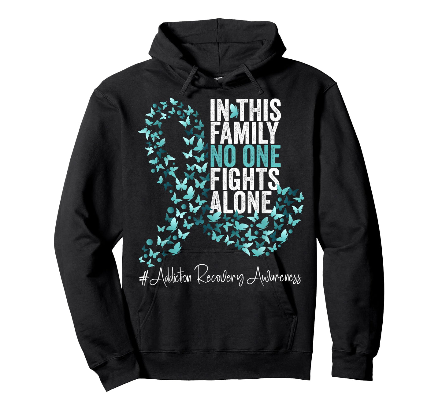 Addiction Recovery Awareness Month Teal Ribbon T-Shirt