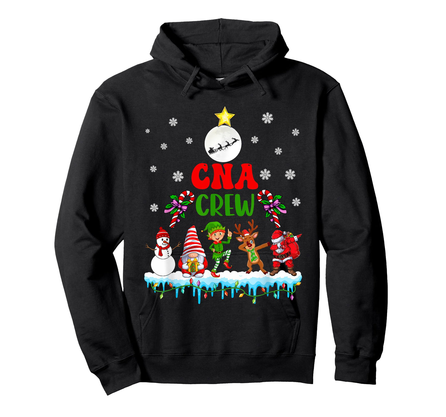 CNA Crew Xmas Dabbing Reindeer Santa Elf Proud Nurse Nursing T-Shirt