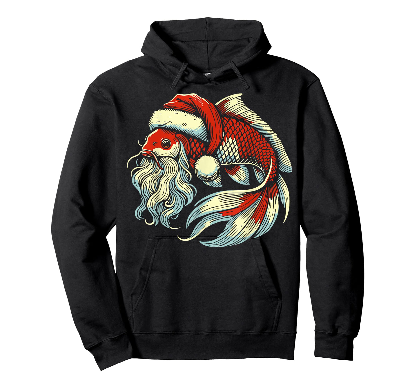 Santa Claus Koi Fish Christmas Holiday Vintage Artistic T-Shirt