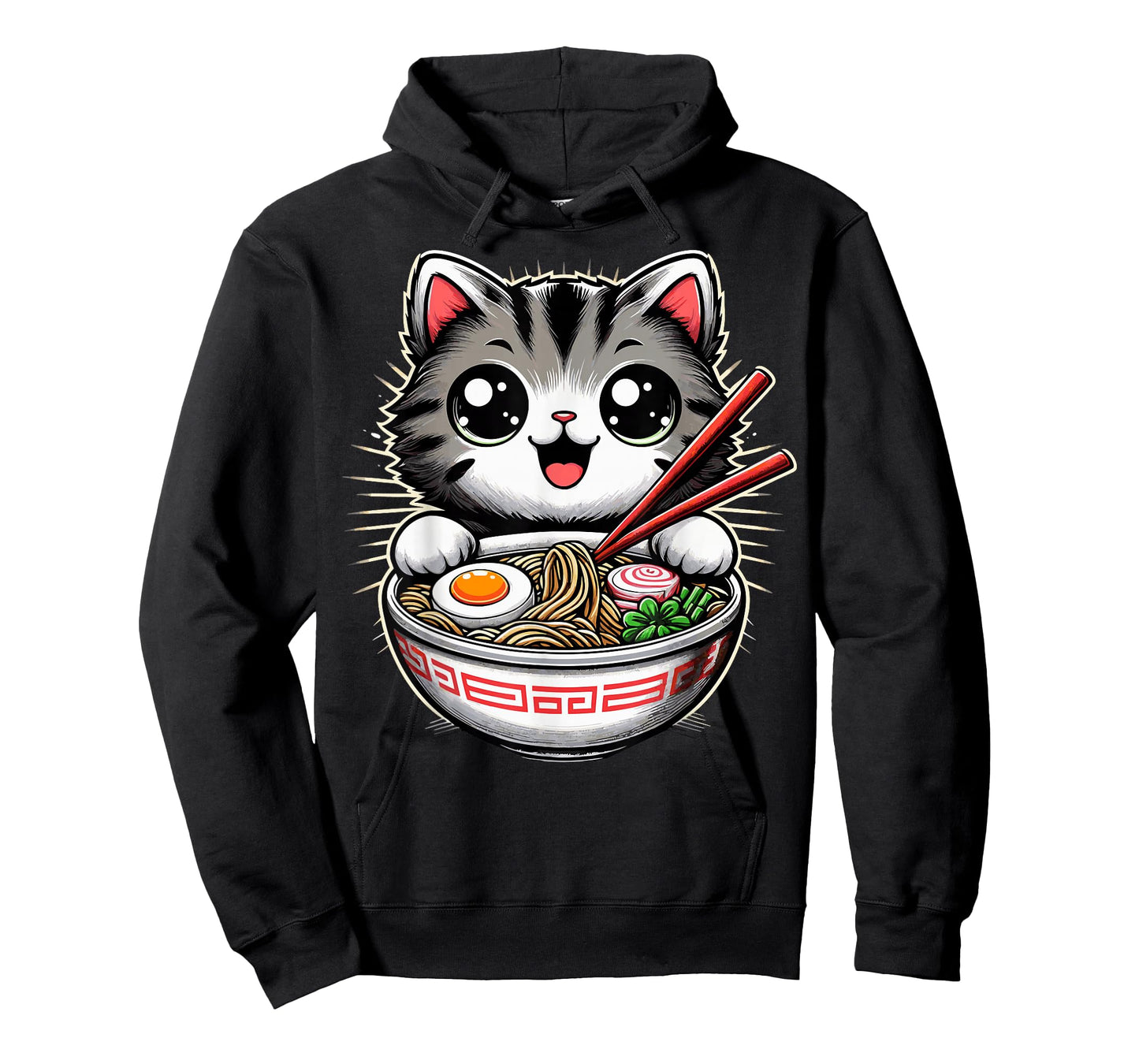 Cat Ramen Noodles Anime Kawaii Japanese T-Shirt