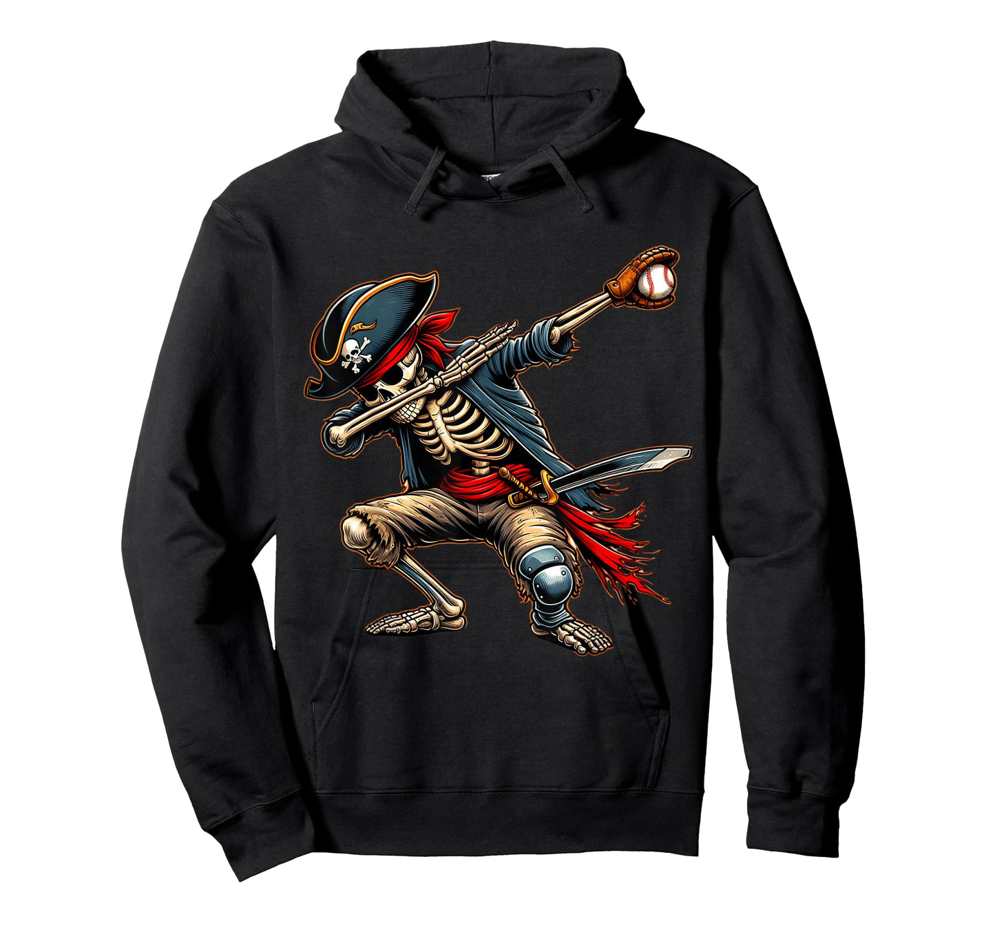 Dab Skeleton Dabbing Skeleton Pirate Baseball T-Shirt
