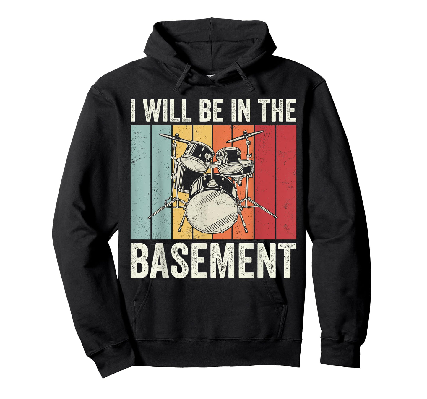 I will be in the basement, retro drum player, band member T-Shirt