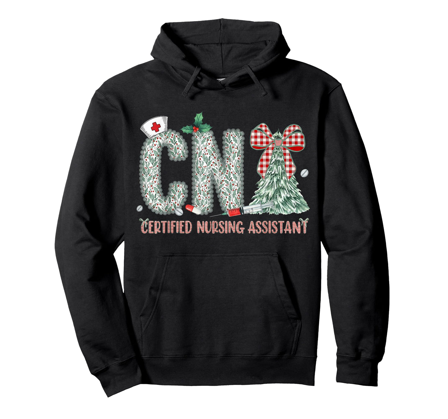 Coquette Preppy Christmas CNA Nurse Christmas Tree T-Shirt
