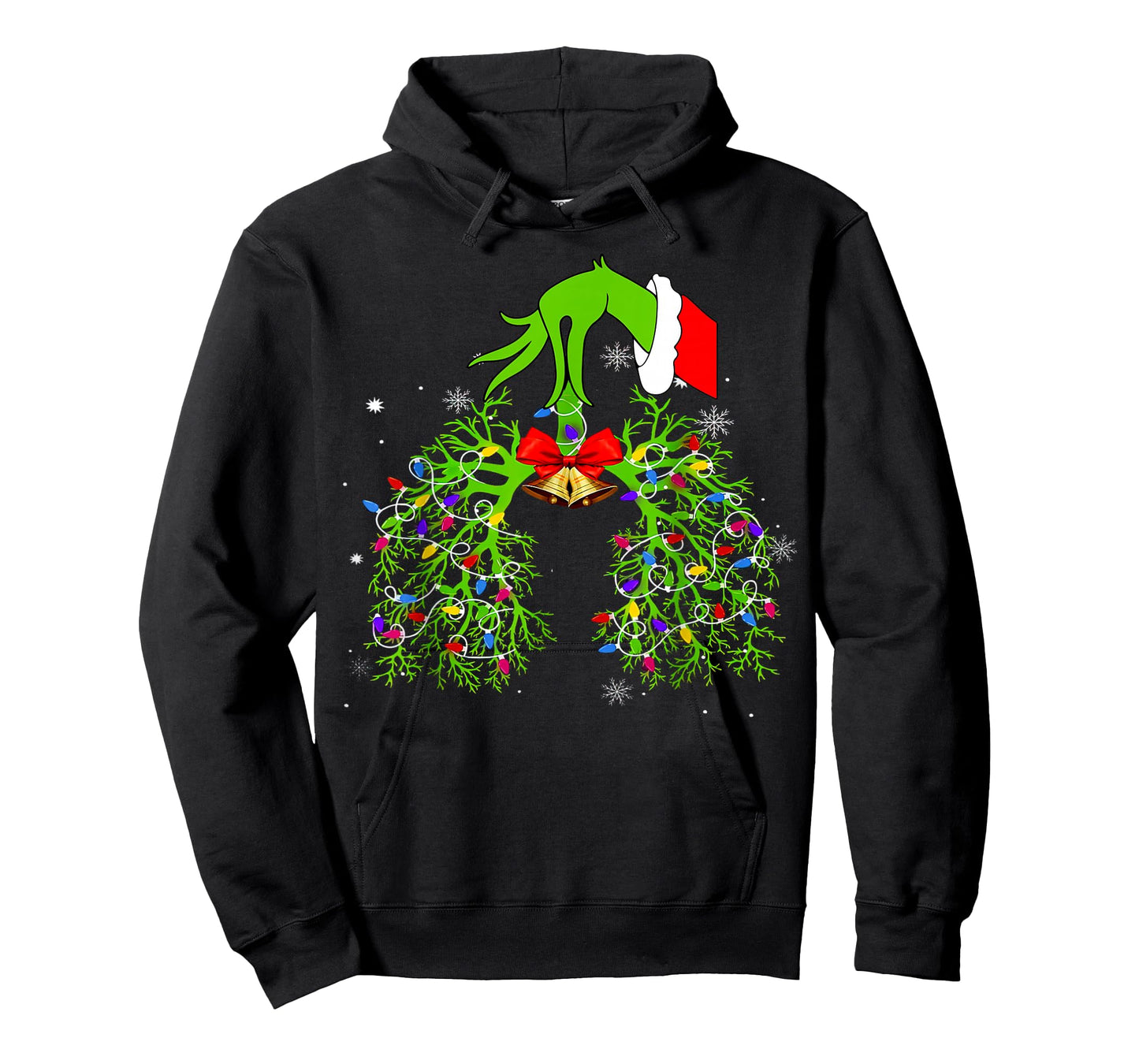 Christmas Nurse, Respiratory Therapist, Lung Xmas Lights T-Shirt
