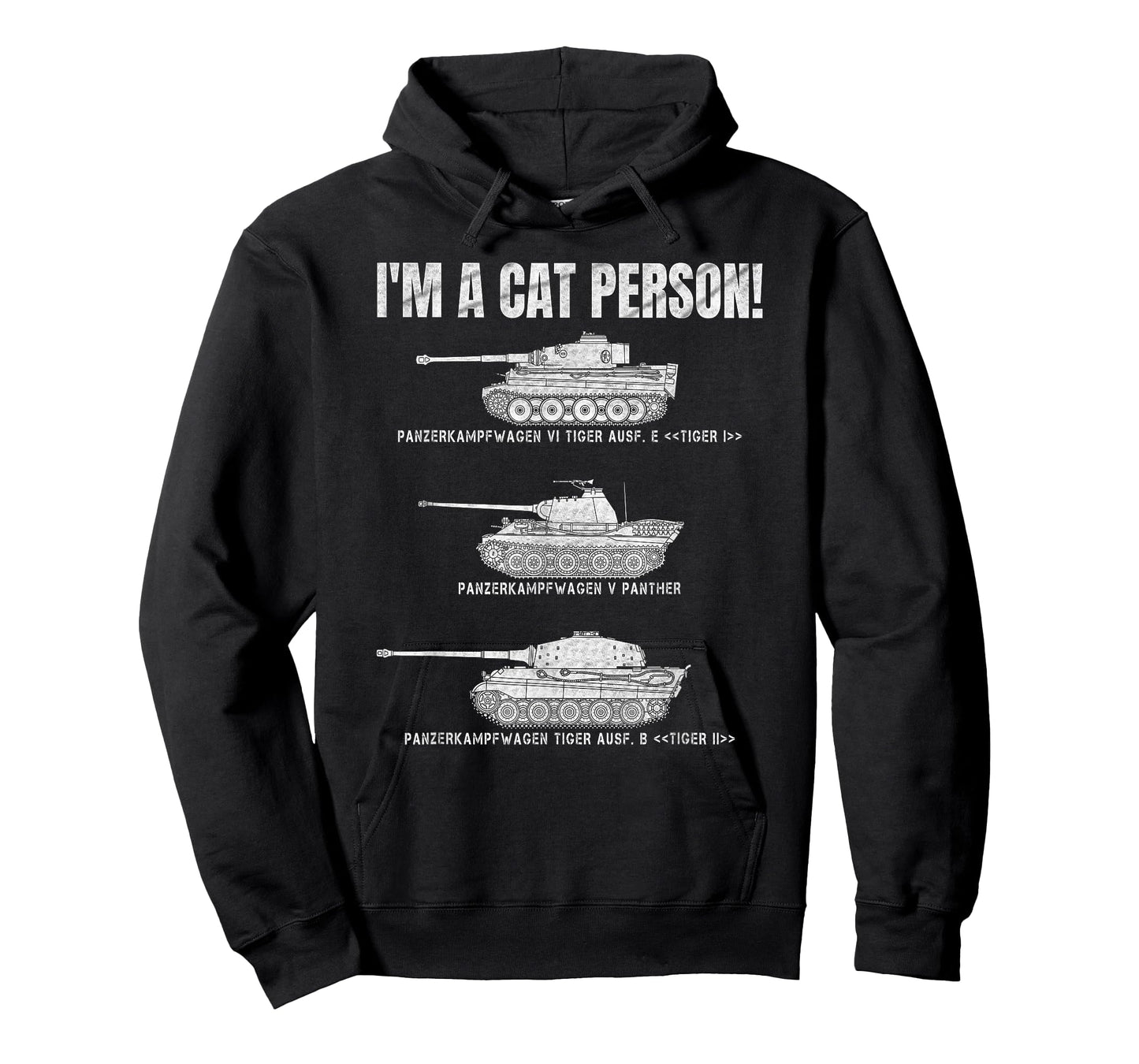 Panzer VI Tiger I German Panther Panzers Lover Cat Person T-Shirt
