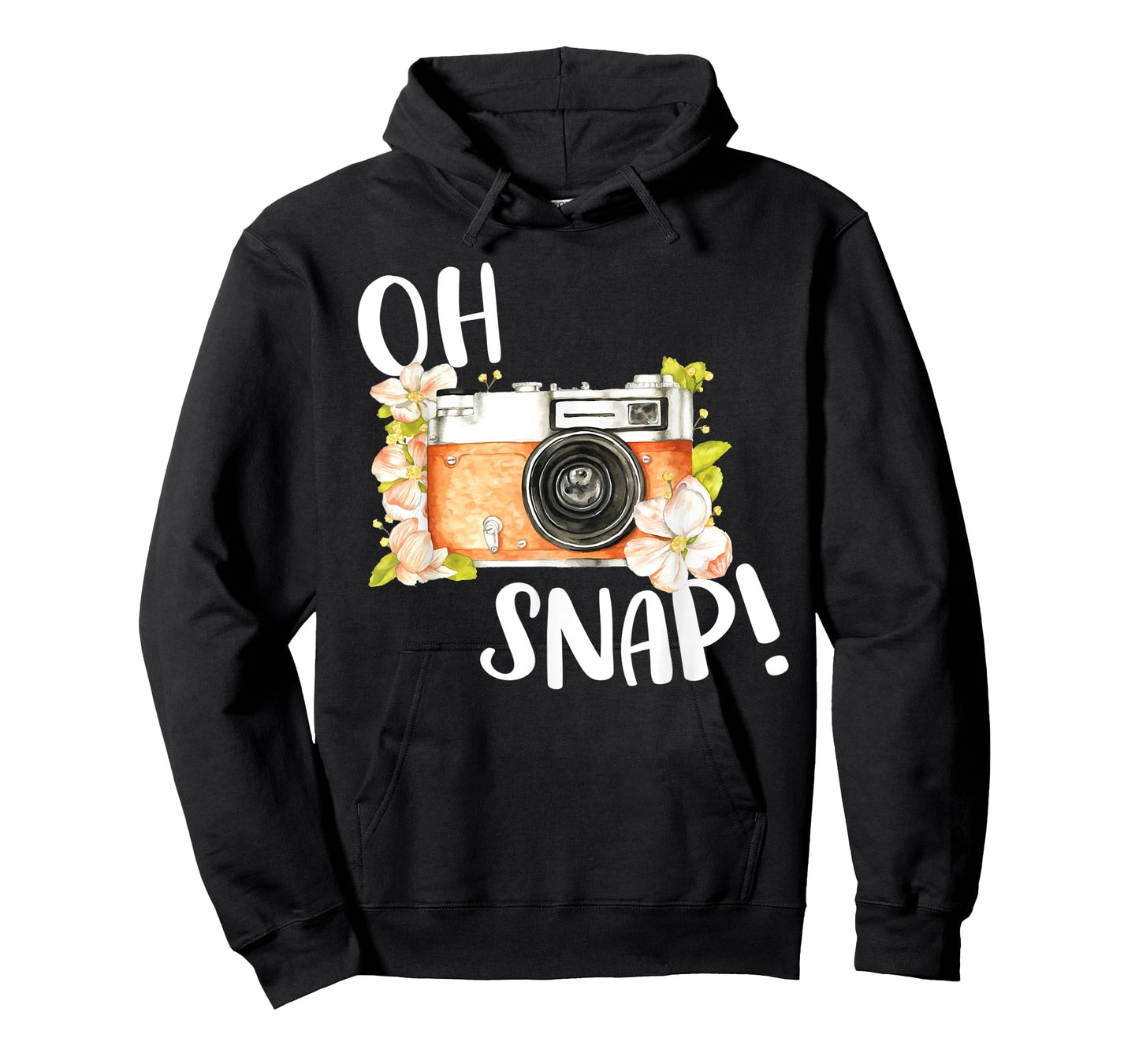 Oh Snap Funny Retro Camera Lover Floral Vintage Photography T-Shirt