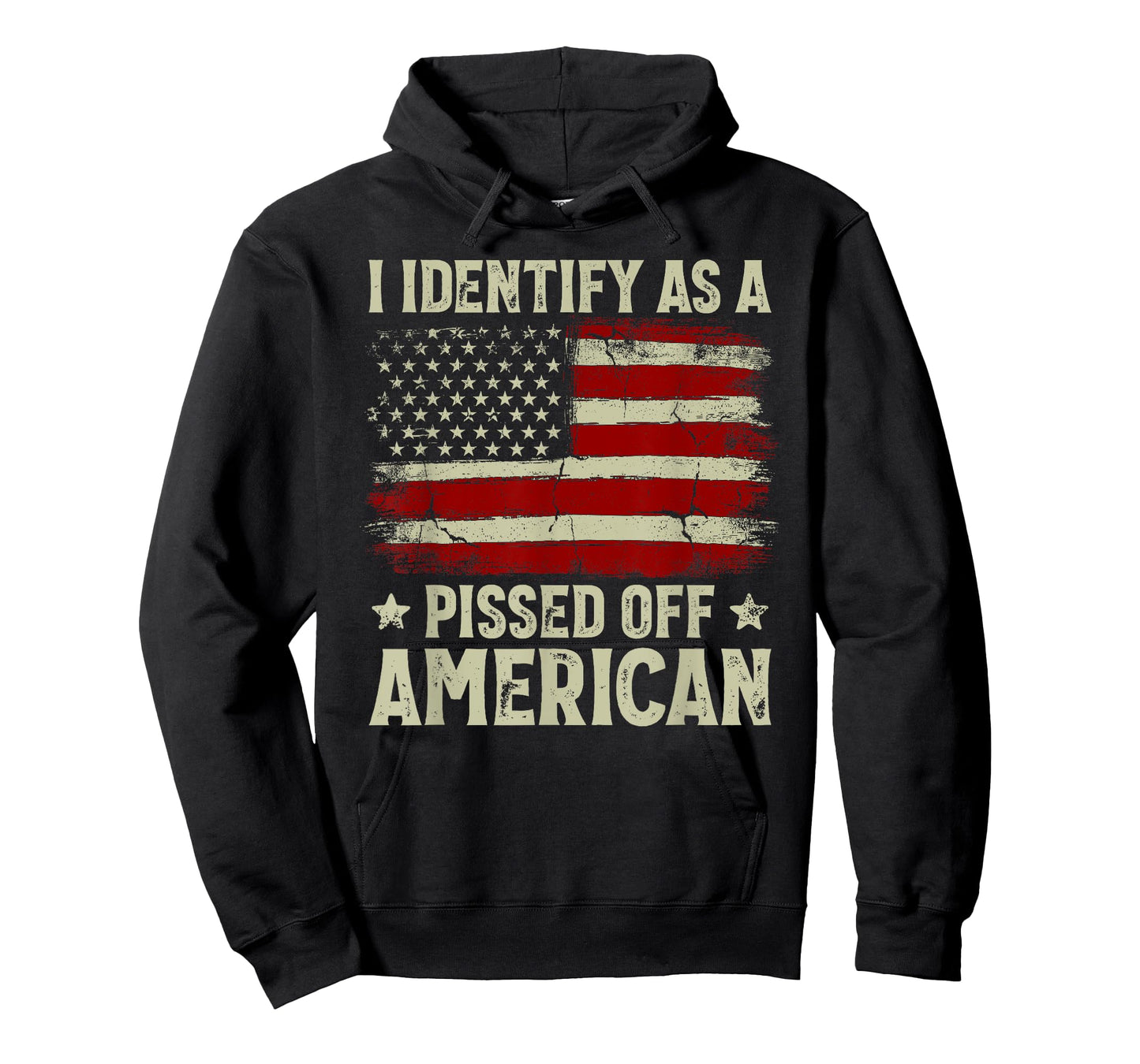 Vintage American Flag I Identify As A Pissed Off American T-Shirt