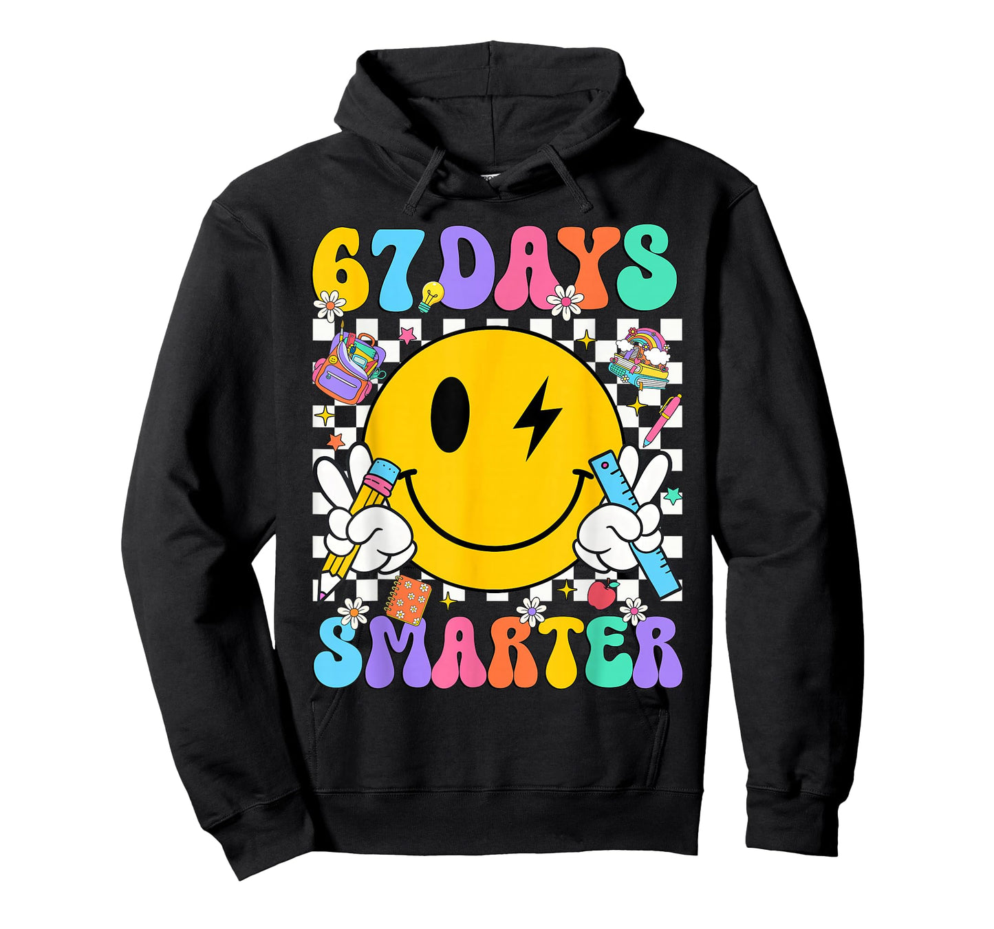 67 Days of School Smile Face 67 Days Smarter Teacher Kids T-Shirt