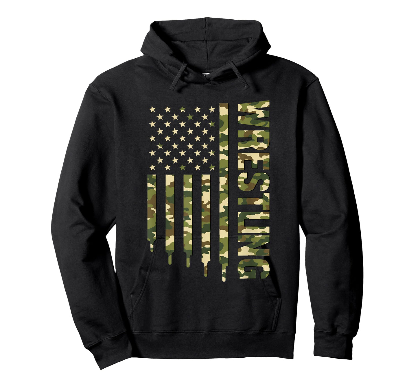 Wrestling Camo Flag, Wrestling Vertical Camo Design T-Shirt