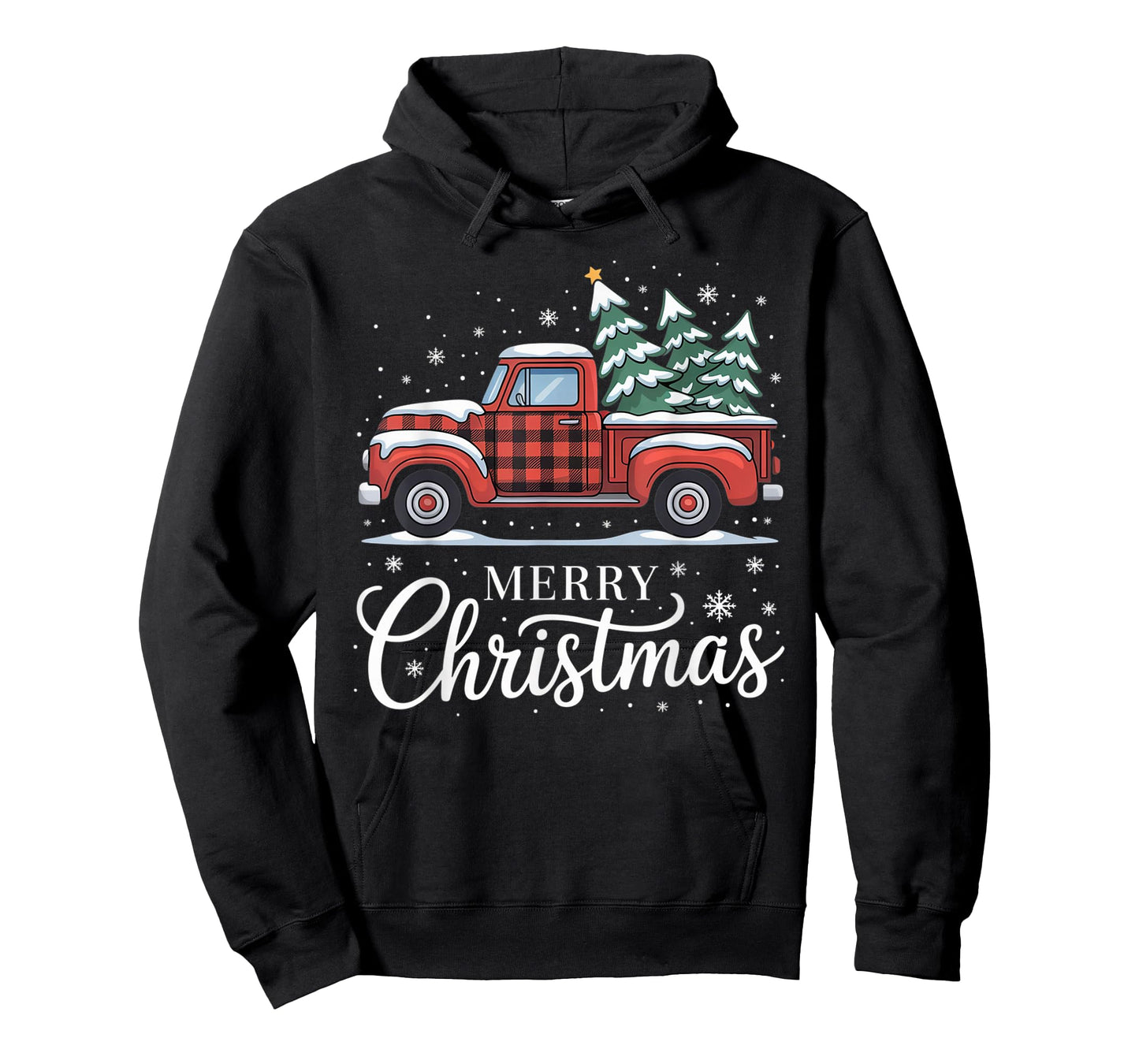 Merry Christmas Truck Xmas Red Plaid Family Christmas Pajama T-Shirt