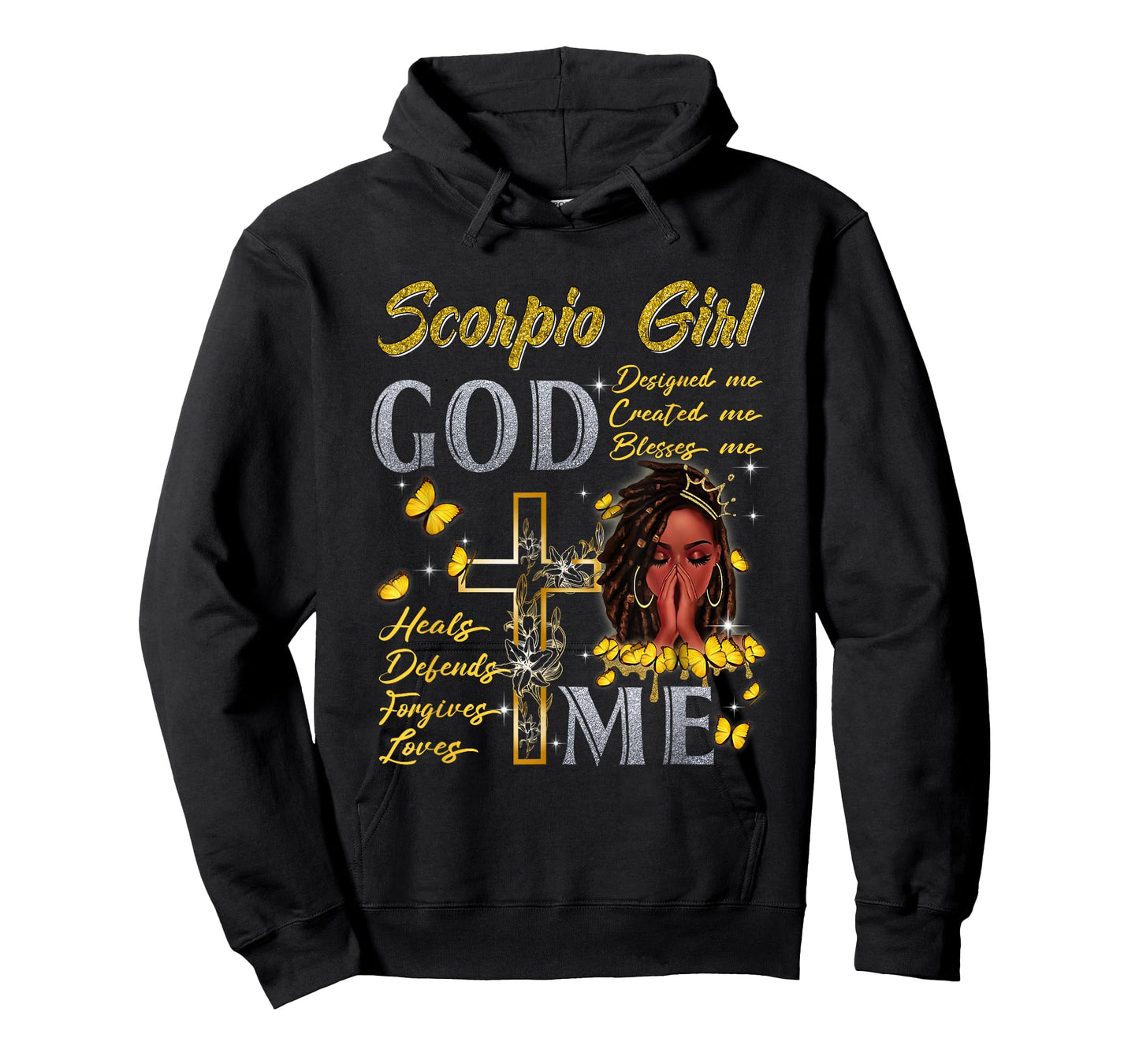 Scorpio Girl God Blesses Me Black Girl Magic Afro Melanin T-Shirt