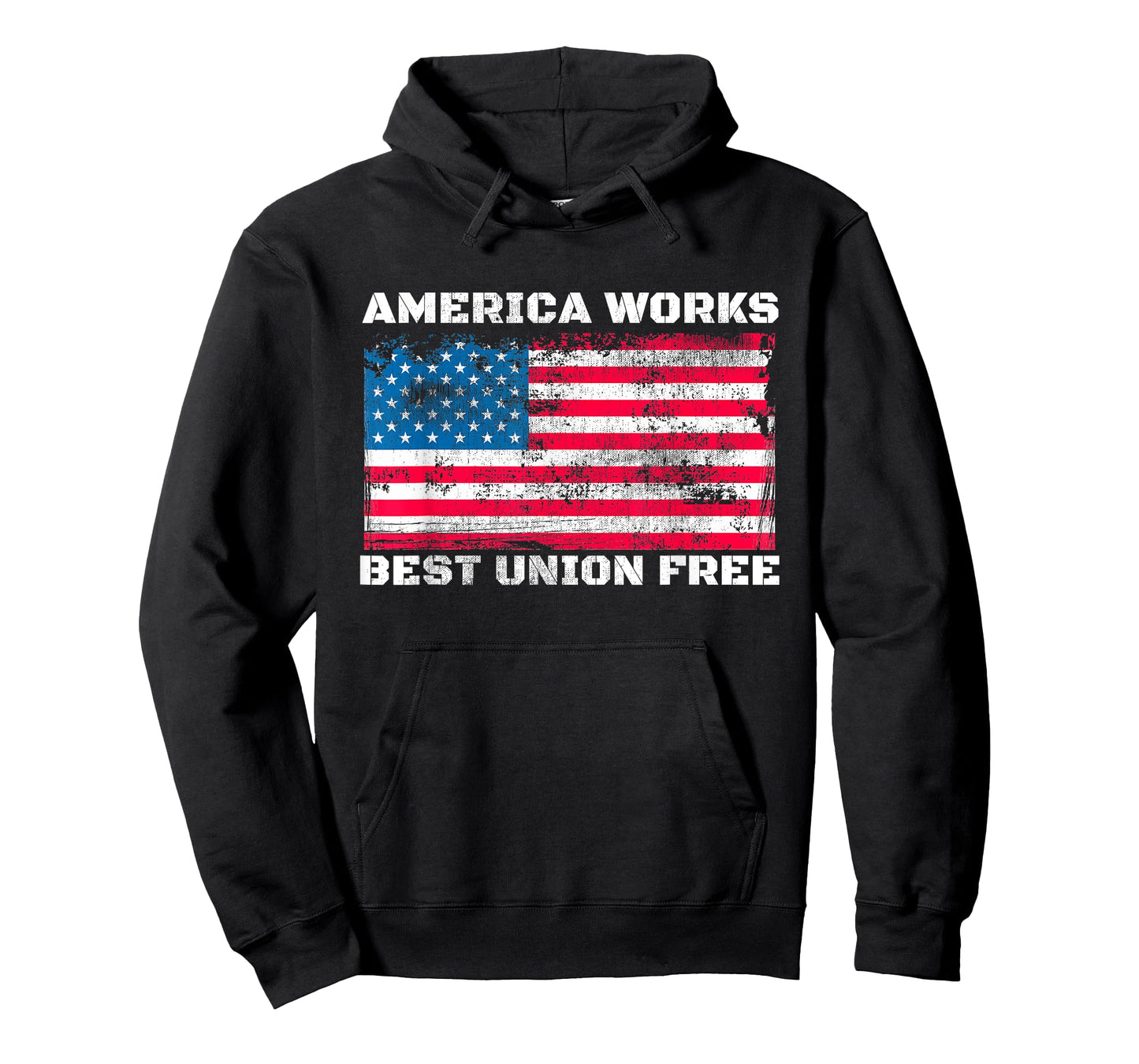 Anti Union America Works Best Union Free Vintage US Flag T-Shirt