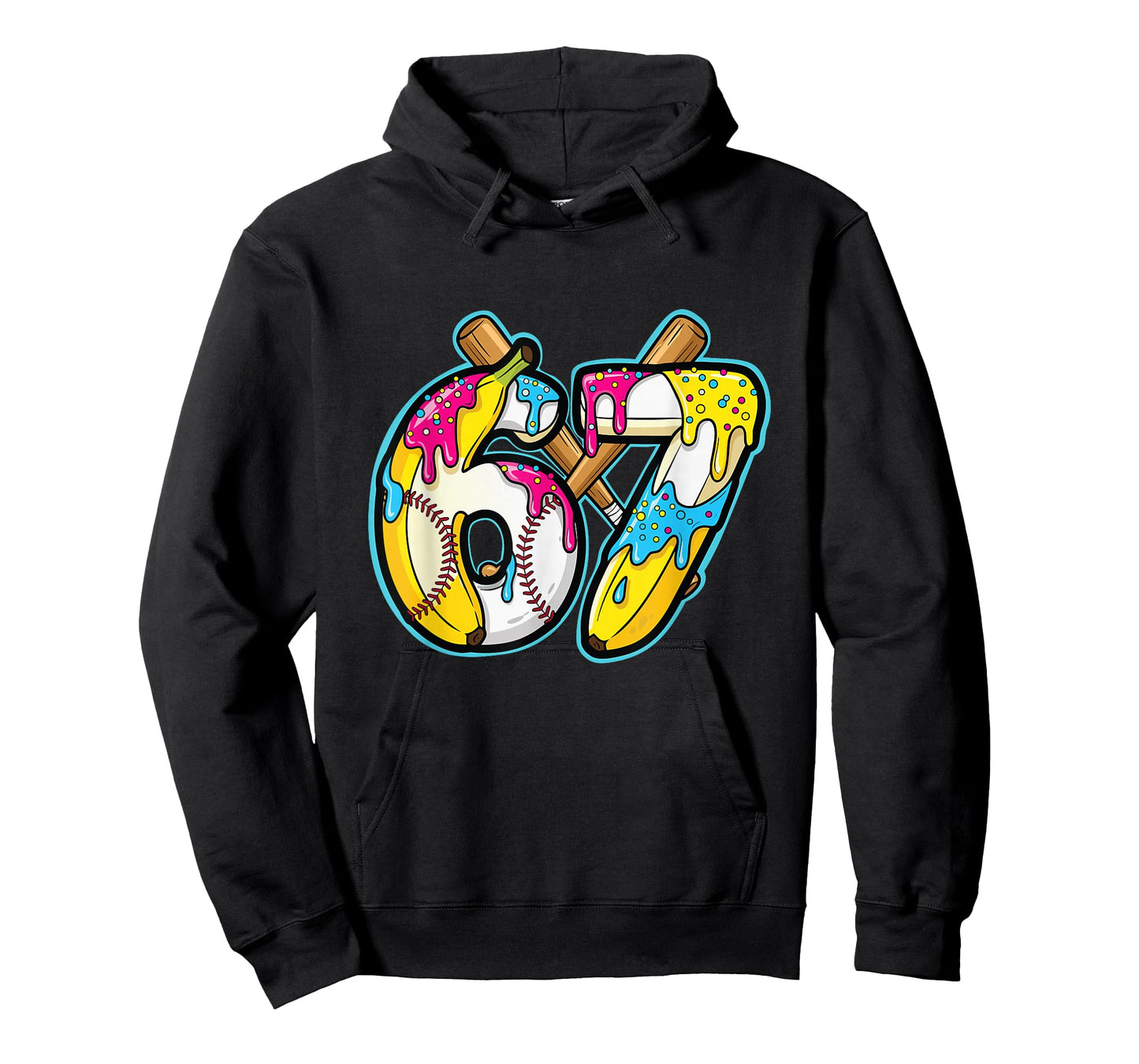 Funny Banana 67 Ice Cream Drip Meme Six Seven Gen Alpha Art T-Shirt