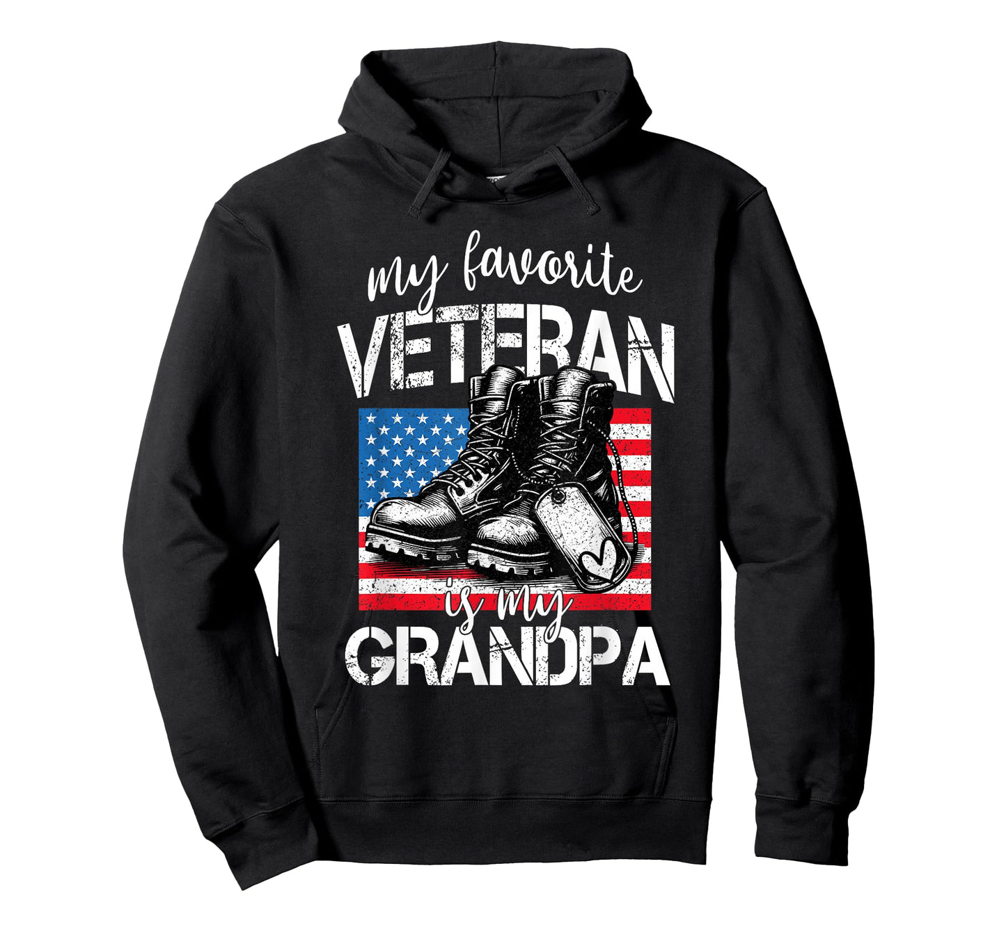 Veterans Day American Flag My Favorite Veteran is My Grandpa T-Shirt