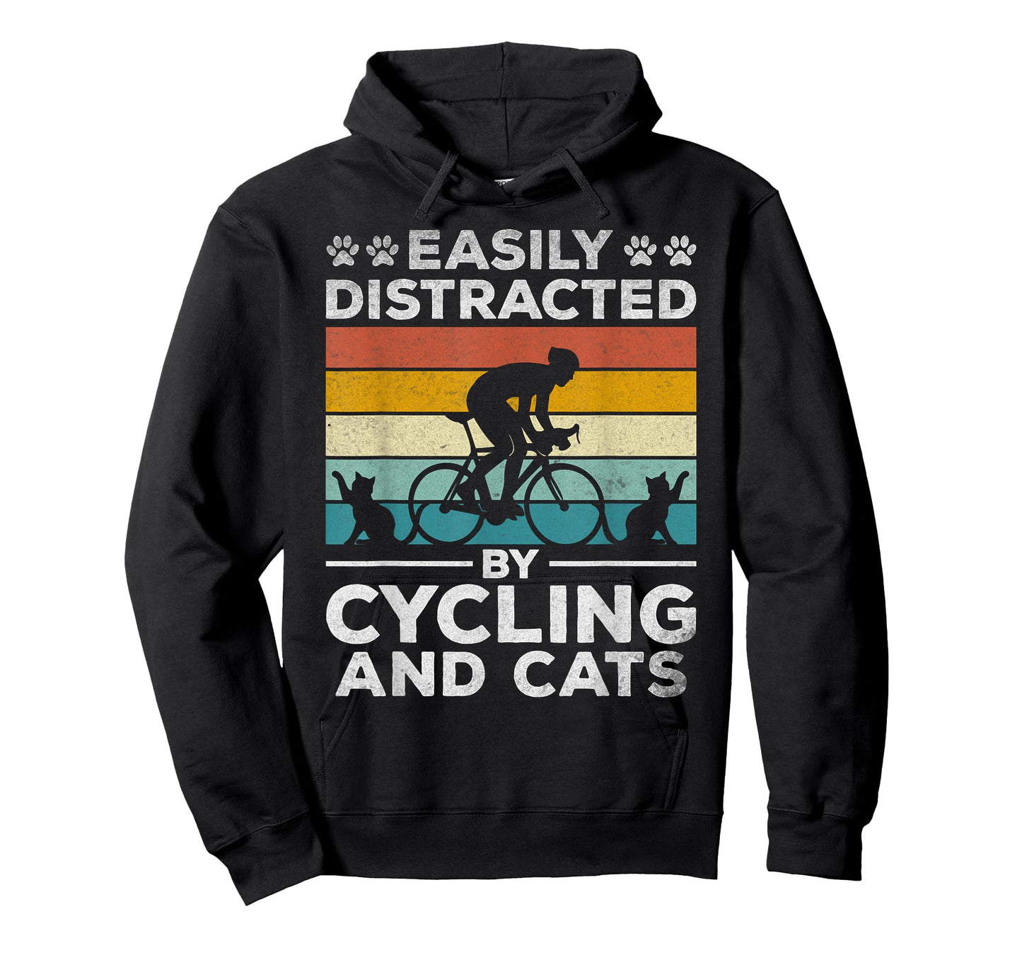 Easily Distracted By Cycling And Cats I Bicycle Cyclist T-Shirt