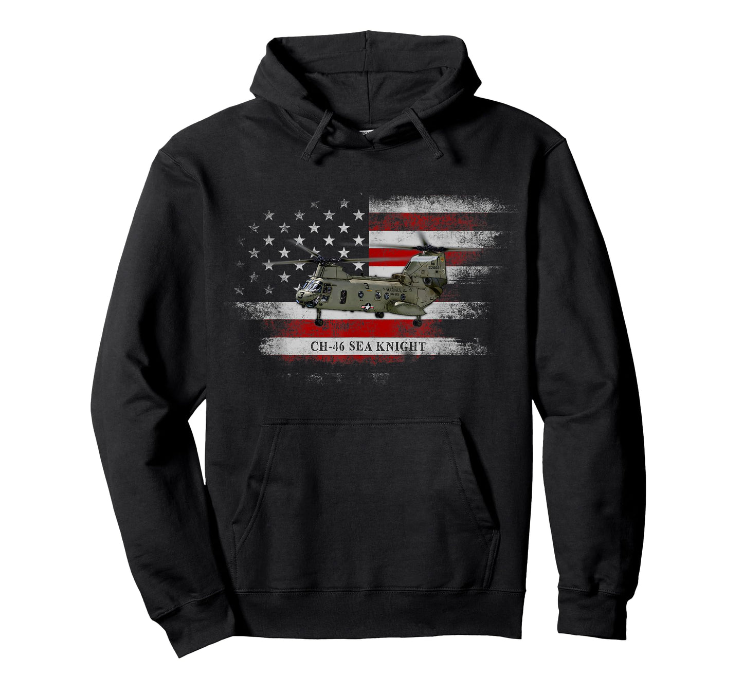 CH-46 Sea Knight Helicopter USA Flag Helicopter Pilot Gifts T-Shirt