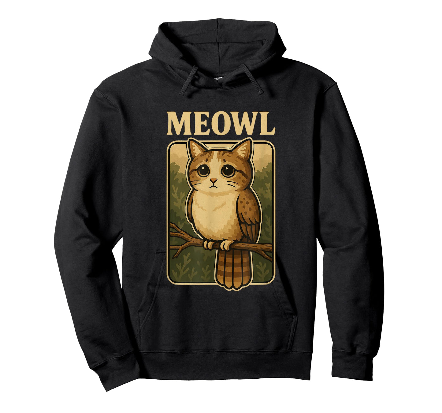 Meowl - Funny Meow Cat Owl Brainrot Meme Teen Kids Gaming T-Shirt