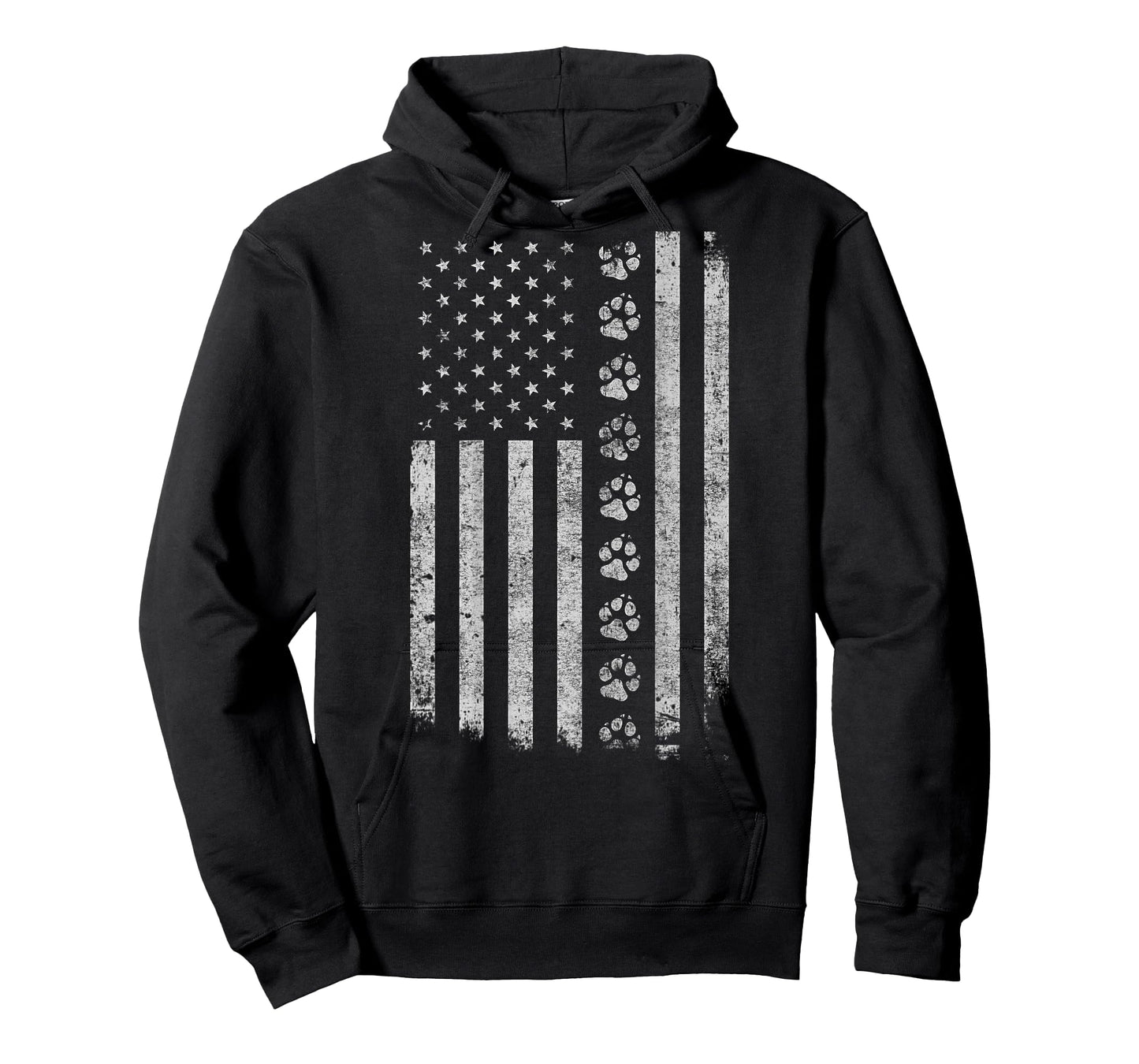 Dog Paw American Flag Police Military K9 - DESIGN ON BACK T-Shirt